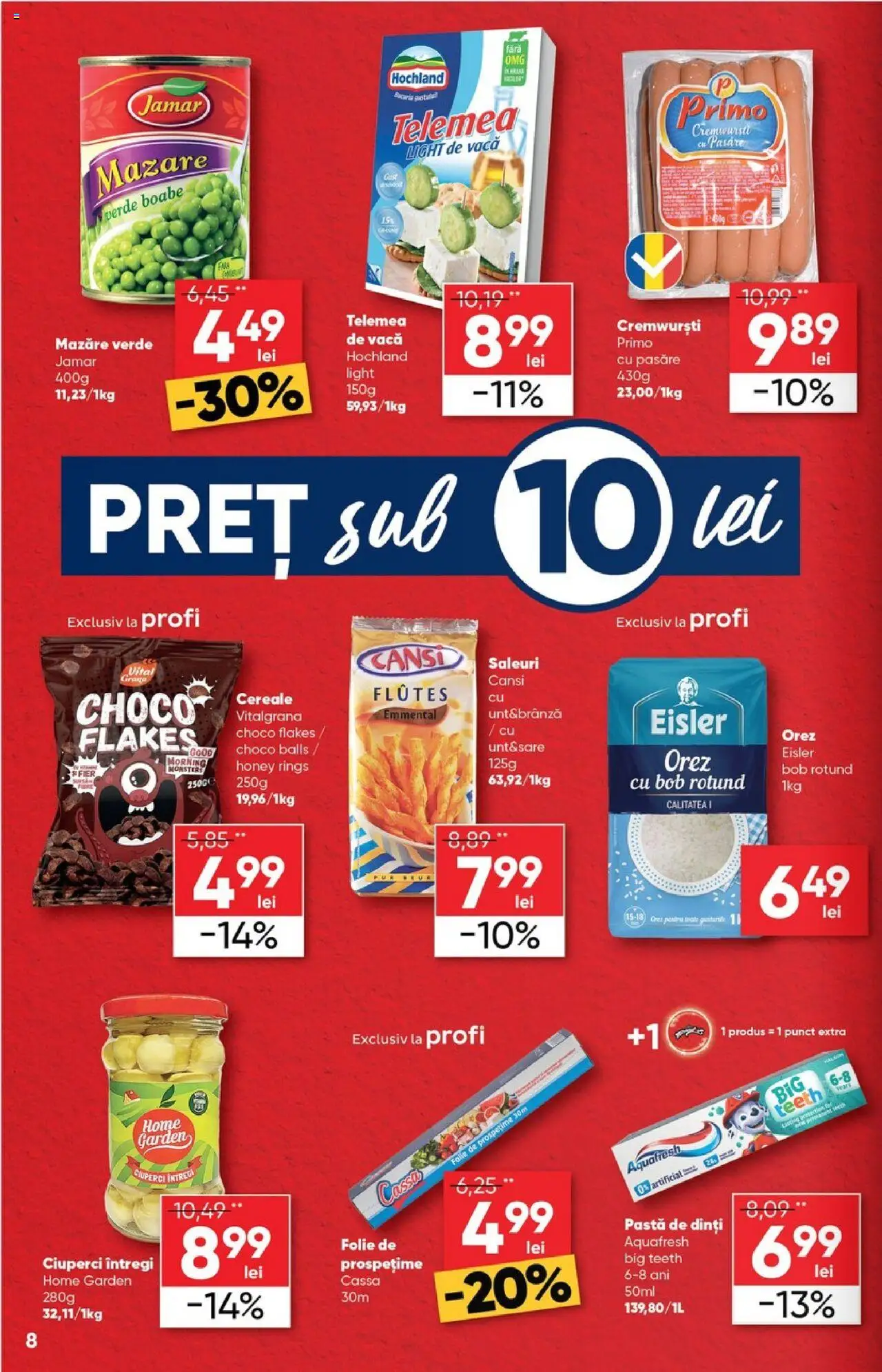 Noul catalog Profi – valabil de la 17.09.2025 | Pagină: 8 | Produse: Mazăre, Ciuperci, Orez, Pastă de dinți