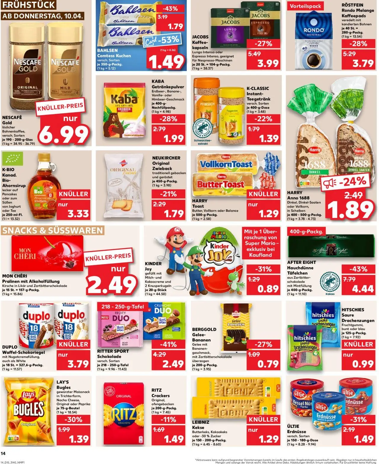 Kaufland - Leipzig-Reudnitz-Thonberg, Dresdner Straße 80 - gültig ab dem 10.04.2025 | Seite: 14 | Produkte: Toast, Likör, Zucker, Zitrone