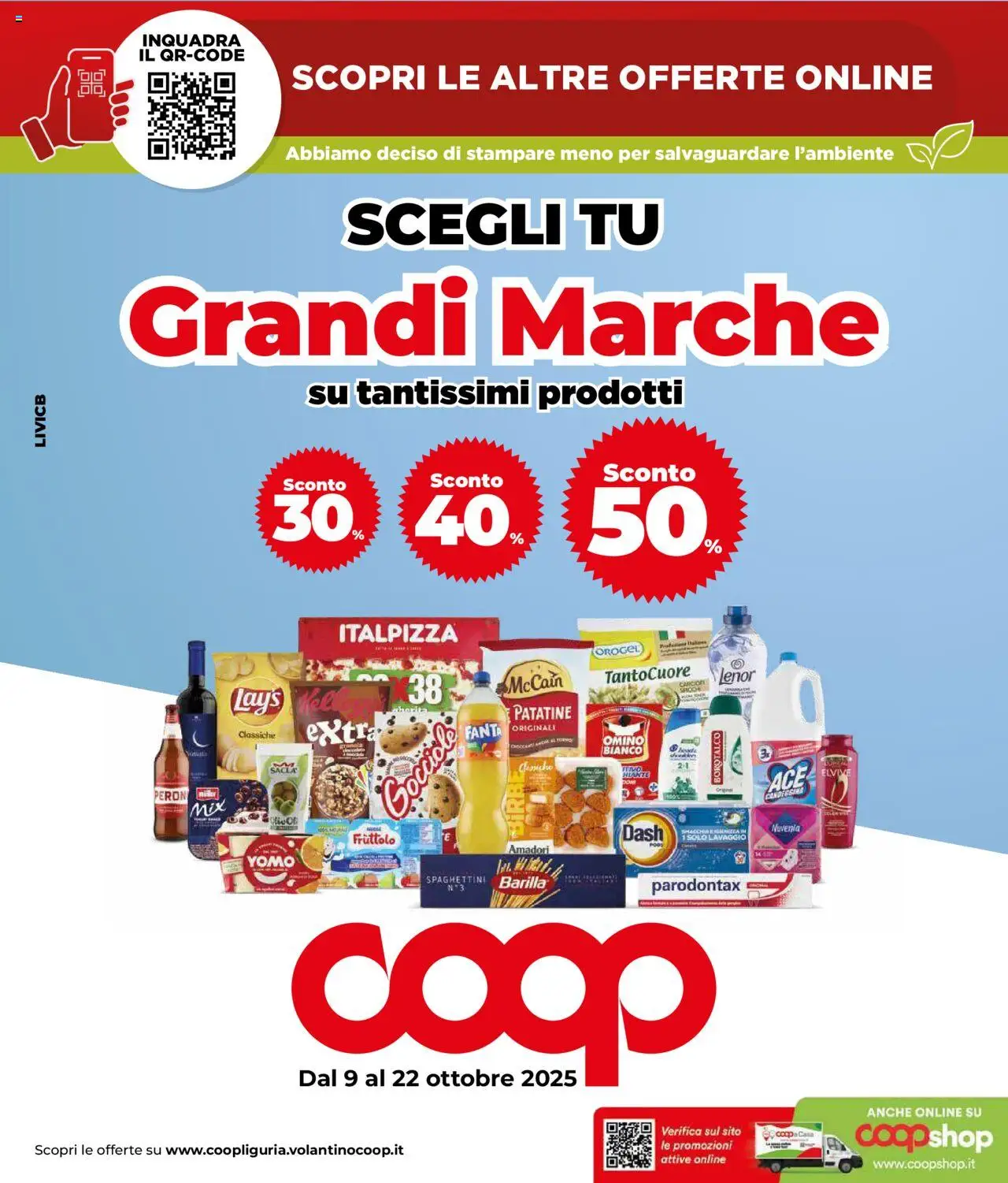 Volantino COOP del 09.10.2025 | Pagina: 1 | Prodotti: Patatine, Candeggina, Carciofi, Fanta