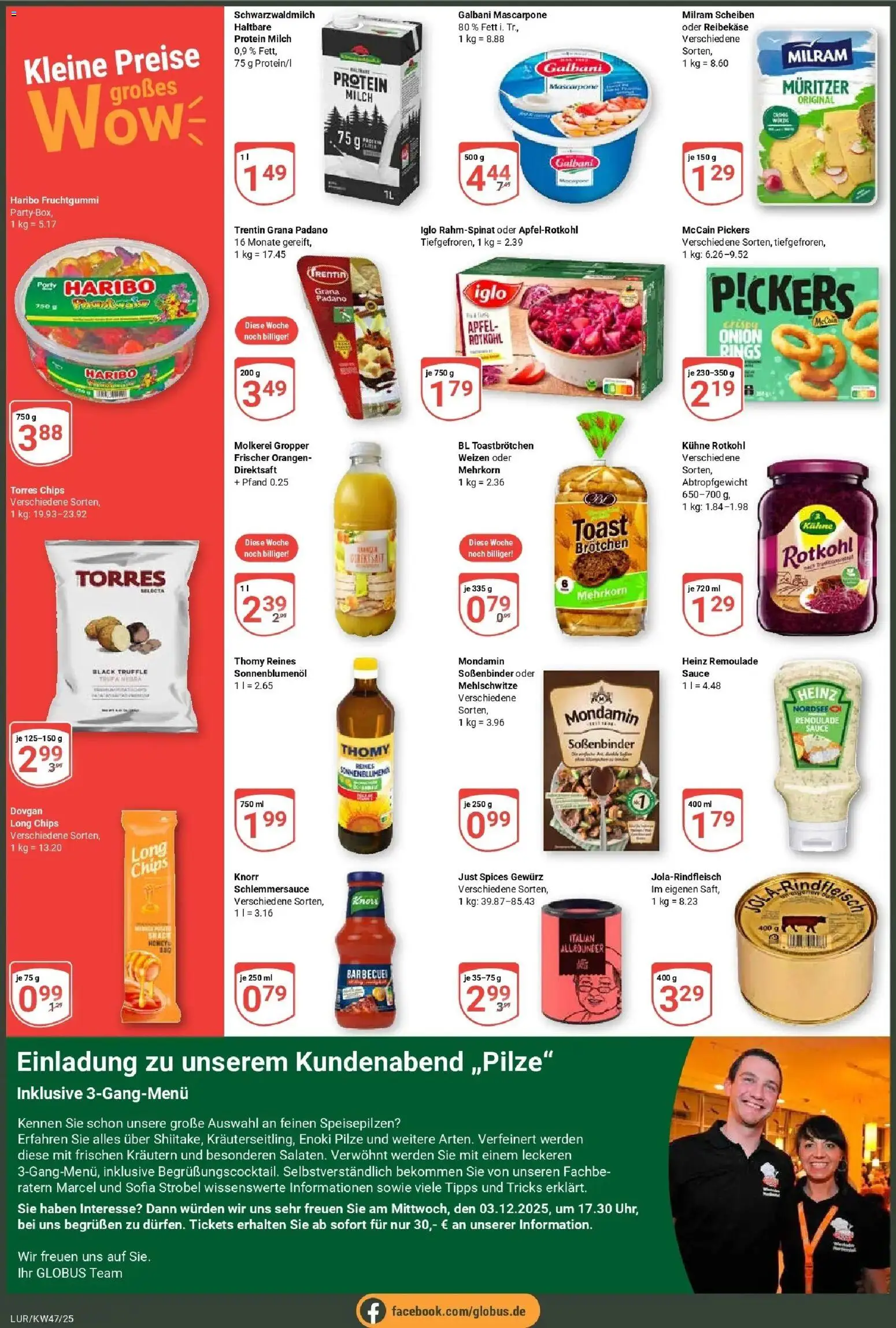 Globus prospekt Hamburg	 – gültig ab 17.11.2025 | Seite: 2 | Produkte: Haribo, Sonnenblumenol, Orangen, Reibekase