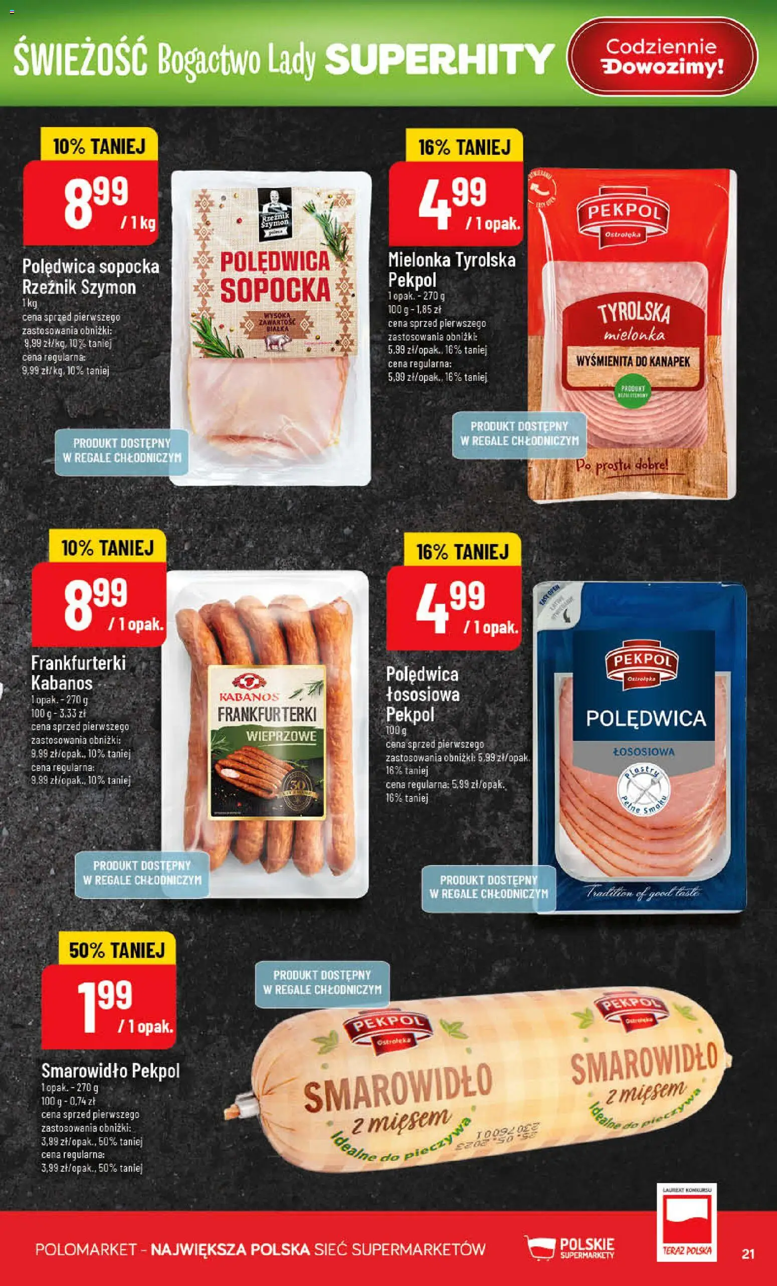 POLOmarket gazetka od 08.04.2026 | Strona: 21 | Produkty: Mielonka tyrolska, Frankfurterki
