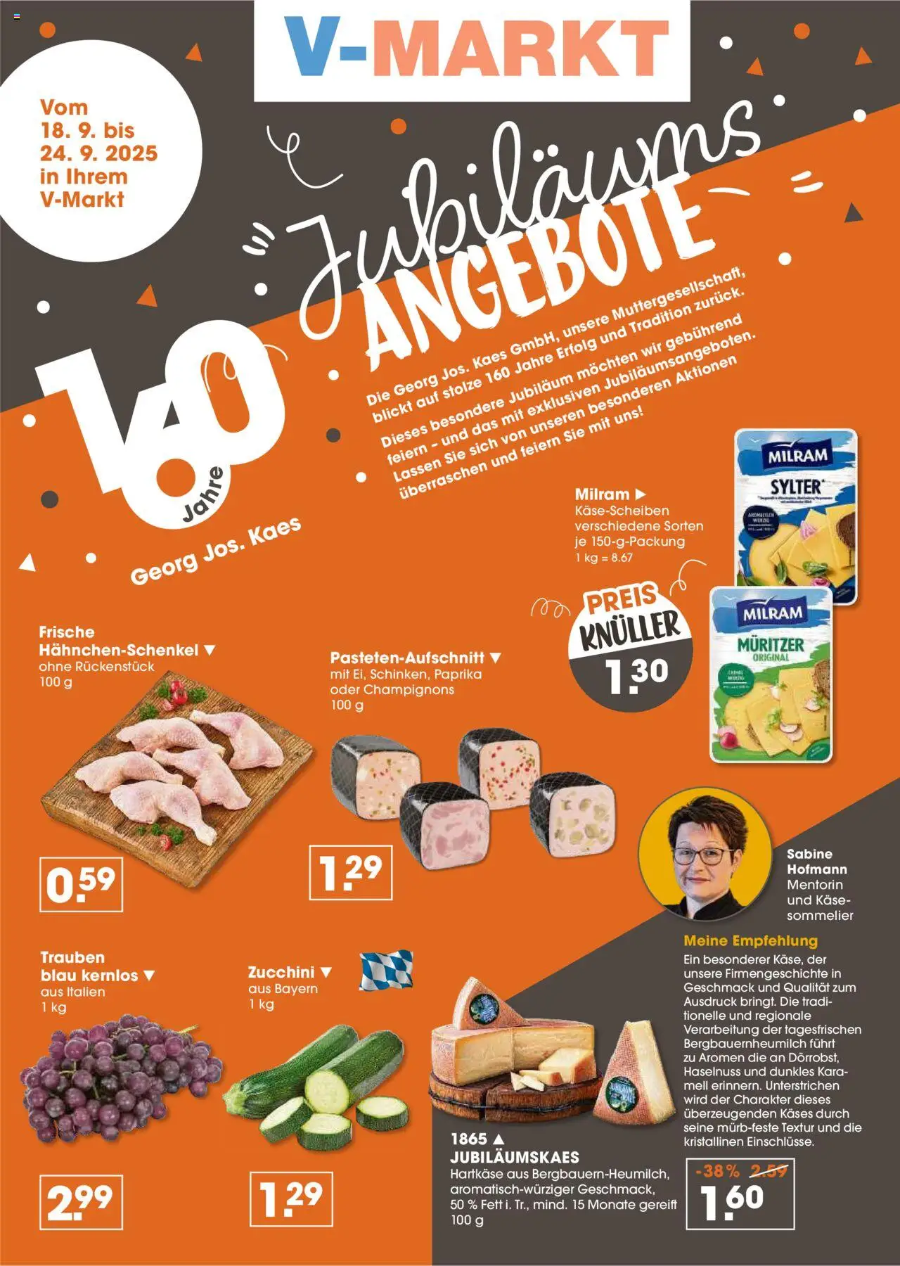 V-Markt - Oberbayern – gültig ab 18.09.2025 | Seite: 2 | Produkte: Hahnchenschenkel, Trauben, Paprika, Milram