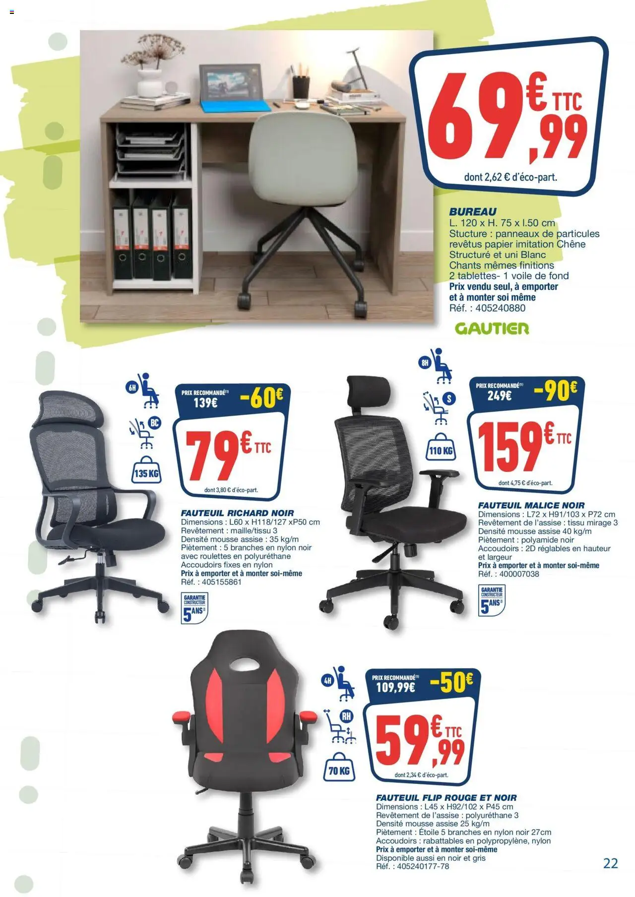  | Page: 22 | Produits: Bureau, Mousse, Fauteuil