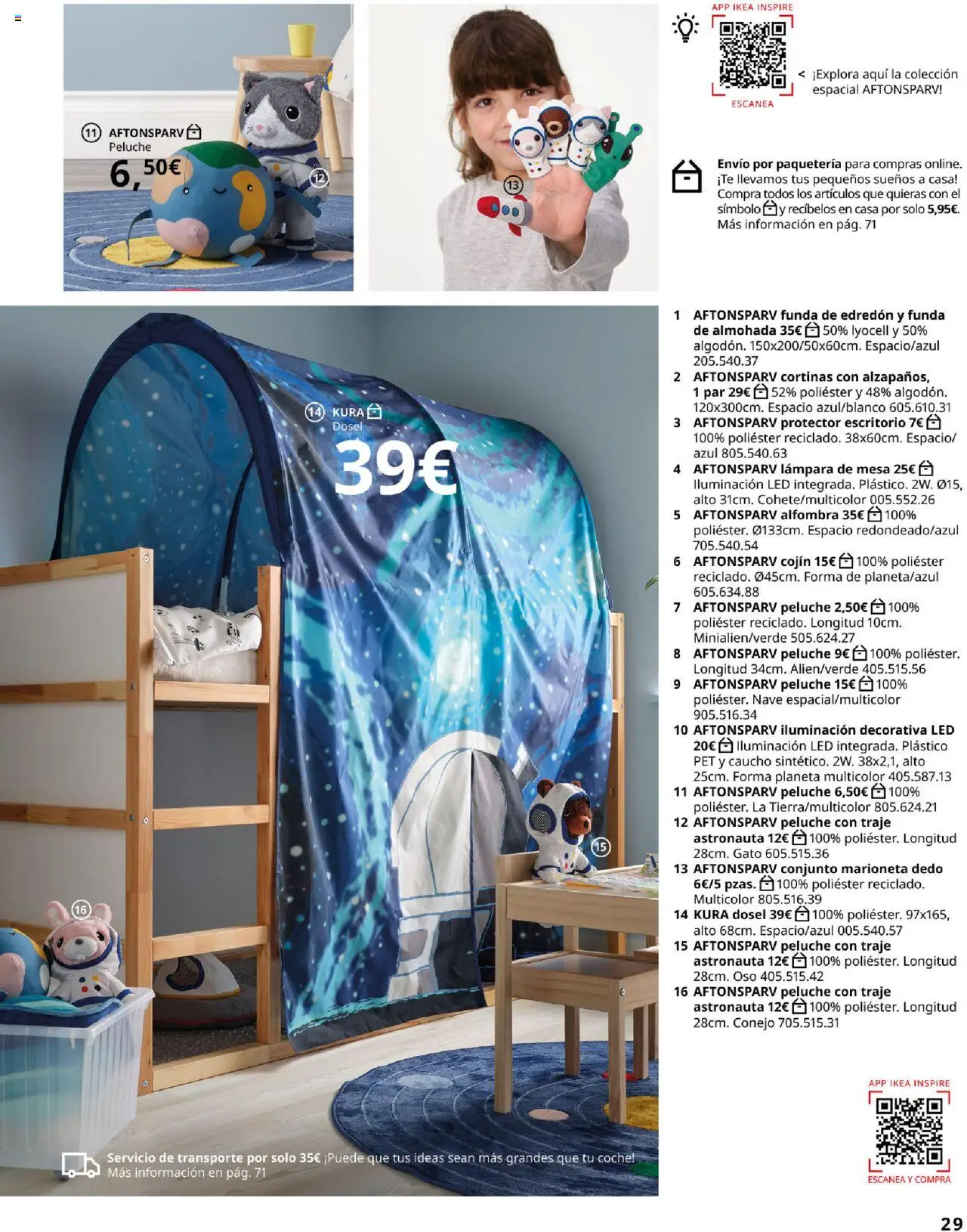 Catálogo IKEA Accesorios y decoración │ válido desde el 04.02.2025 | Página: 29 | Productos: Edredón, Traje, Mesa, Lámpara
