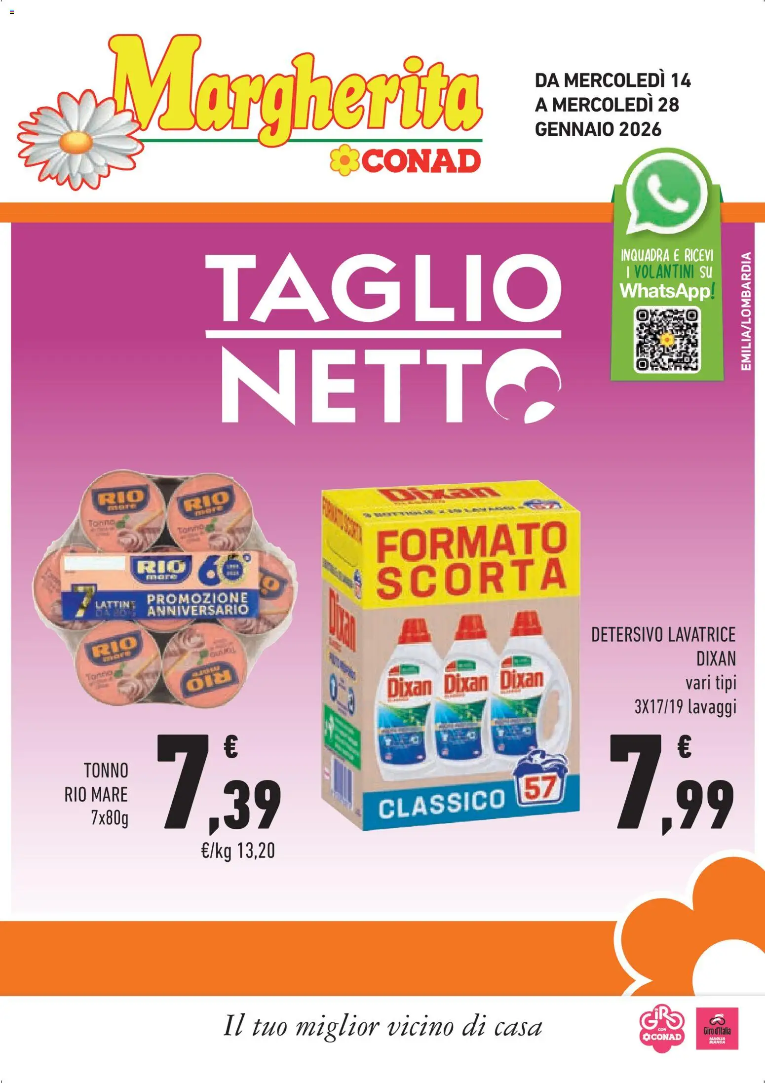 Volantino Conad del 14.01.2026 | Pagina: 1 | Prodotti: Lavatrice, Tonno