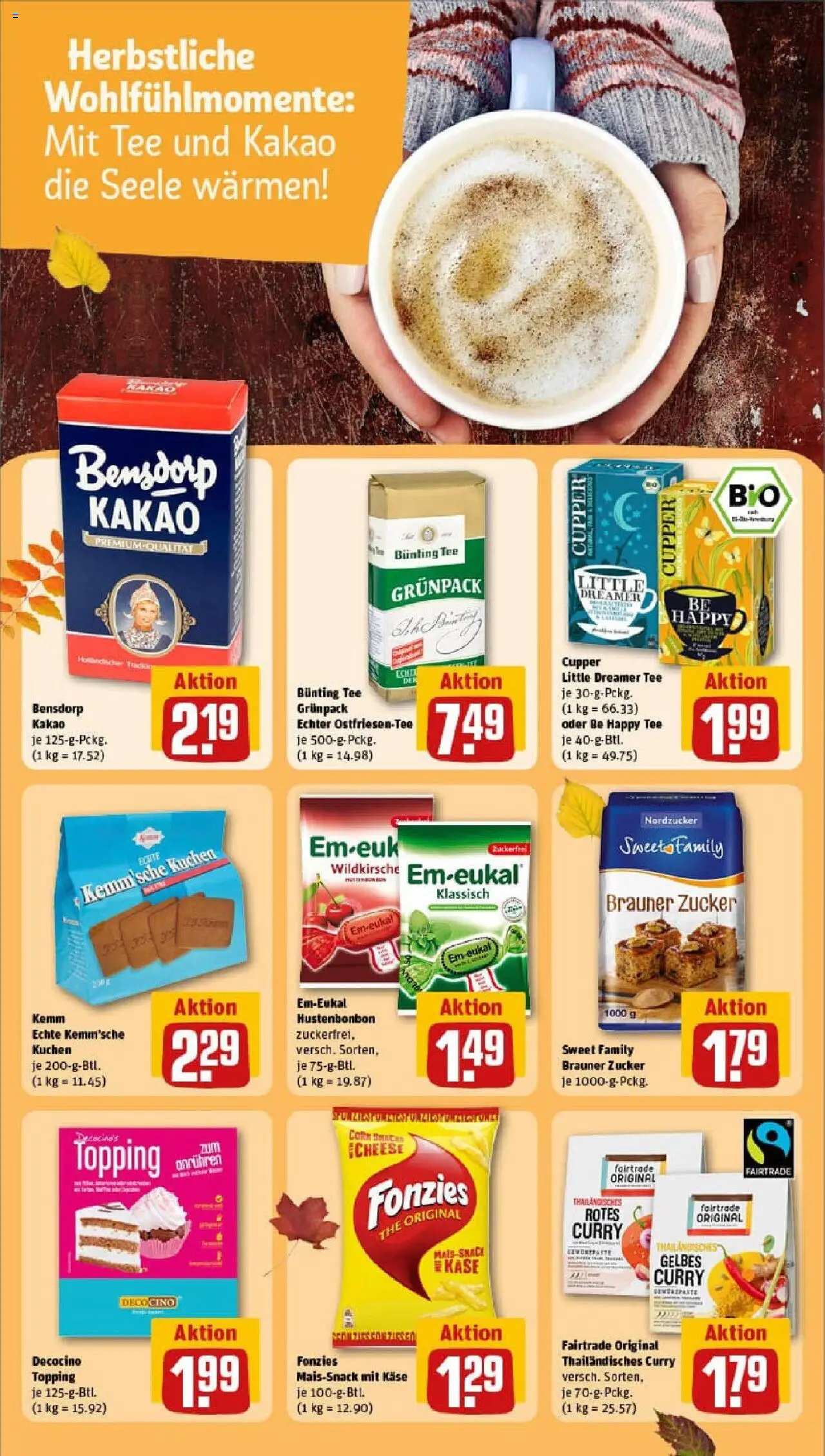 Rewe prospekt Gnarrenburg	 – gültig ab 13.10.2025 | Seite: 18 | Produkte: Käse, Zucker, Tee, Kuchen
