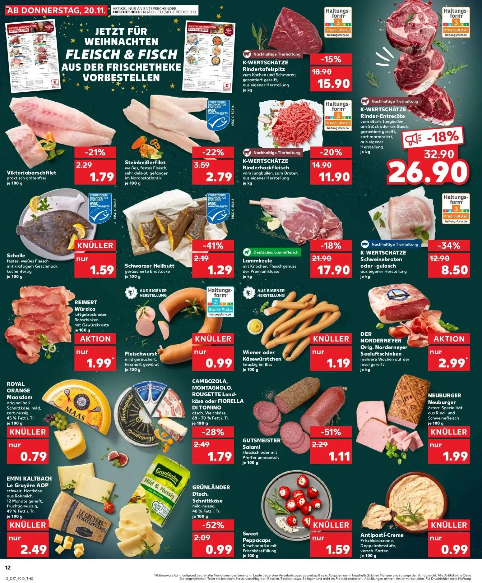 Kaufland prospekt Neusäß	 – gültig ab 20.11.2025 | Seite: 12 | Produkte: Fisch, Gulasch, Pfeffer, Frischkase