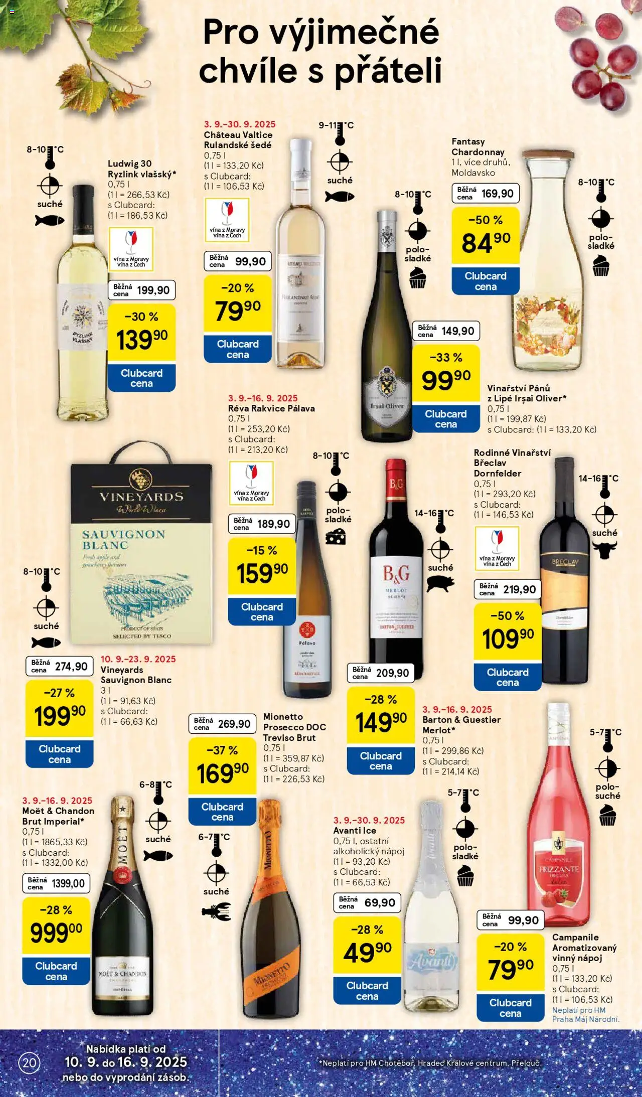 Tesco leták - Hypermarket od 10.09.2025 | Strana: 20 | Produkty: Prosecco, Mionetto, Merlot, Prosecco DOC