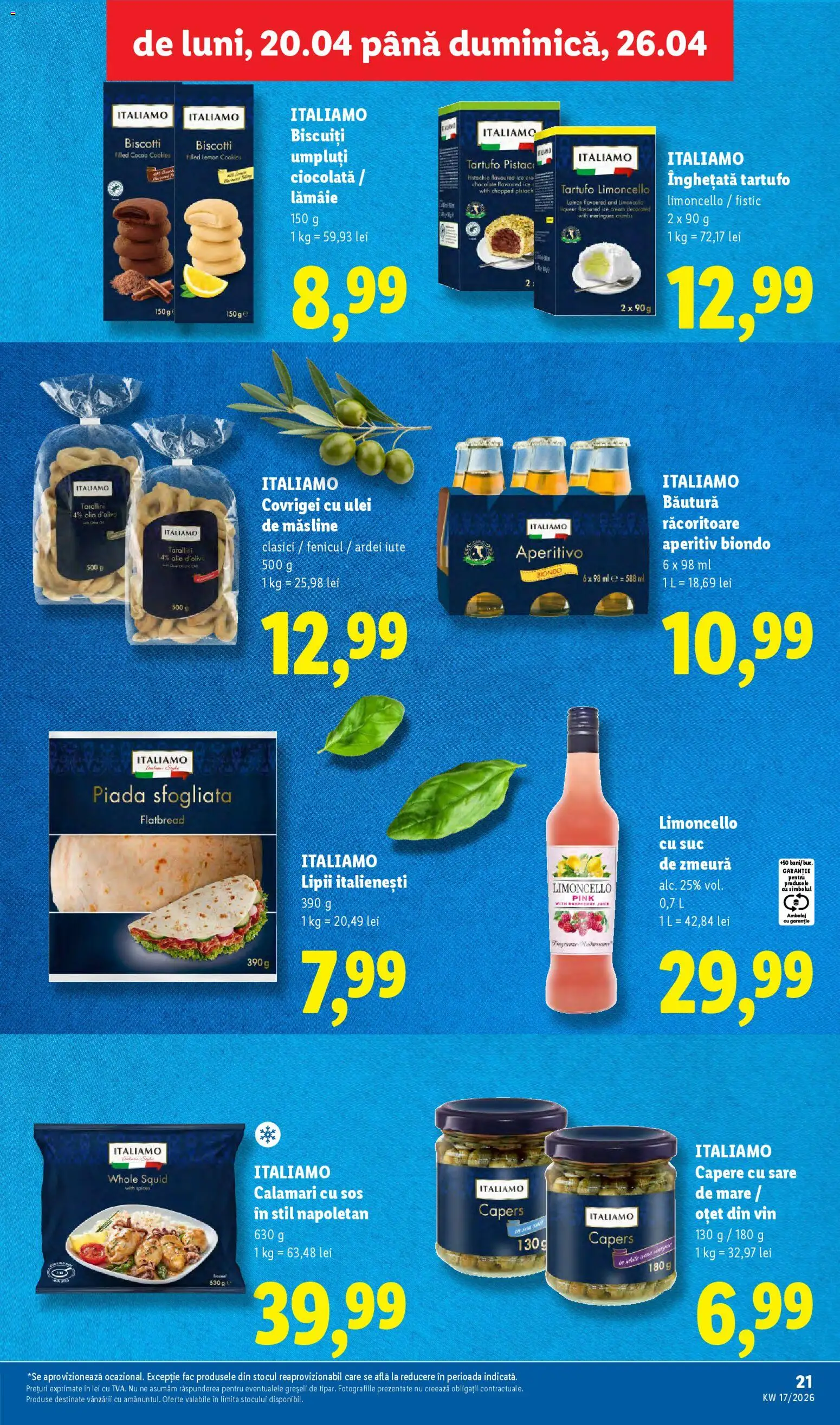 Noul catalog Lidl – valabil de la 20.04.2026 | Pagină: 21 | Produse: Ciocolată, Oțet, Suc, Sos