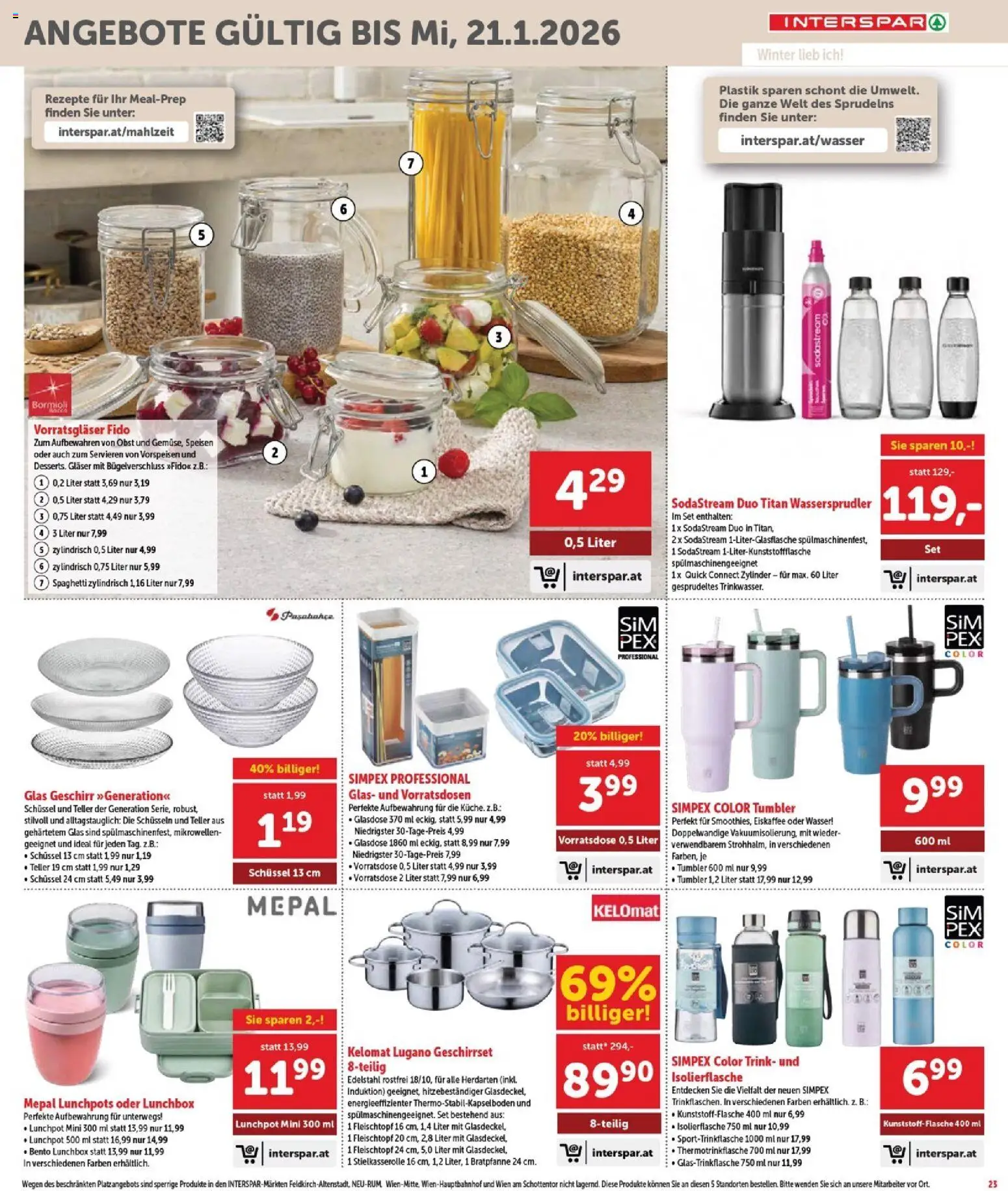 Interspar Flugblatt - Burgenland gültig ab 02.01.2026 | Seite: 23 | Produkte: Wasser, Obst, Hajdina liszt