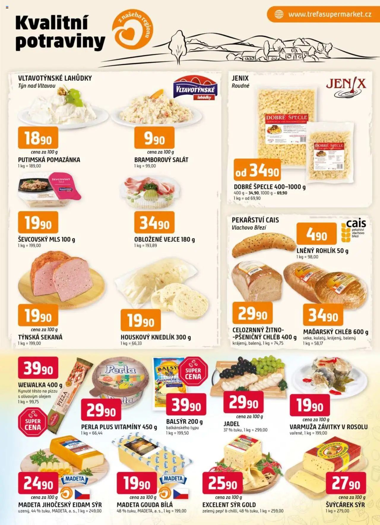 Trefa leták od 18.06.2025 | Strana: 5 | Produkty: Swiss cheese, Sýr, Sekaná, Potraviny
