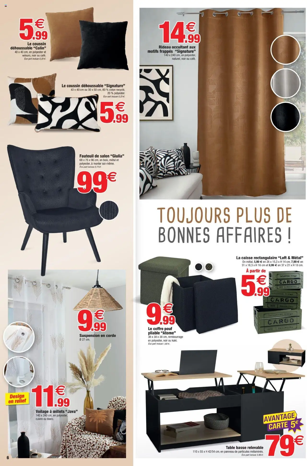  | Page: 6 | Produits: Coton, Suspension, Table basse, Table