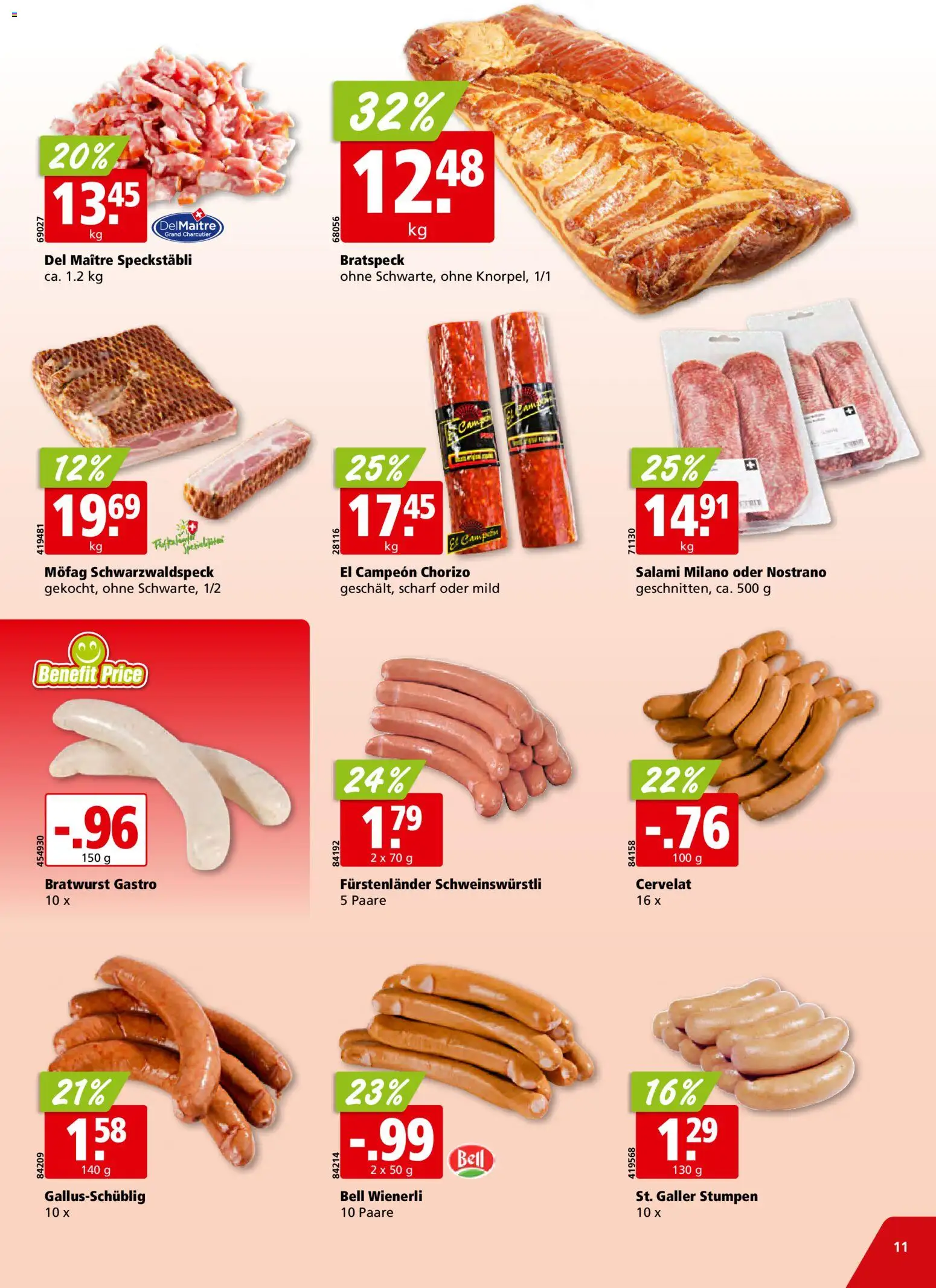 Aligro Aktionen Schlieren, Gossau SG, Frauenfeld, Rapperswil-Jona, Sargans, Bern, Brüttisellen, Pratteln, Emmen, Spreitenbach – gültig ab 03.11.2025 | Seite: 11 | Produkte: Salami