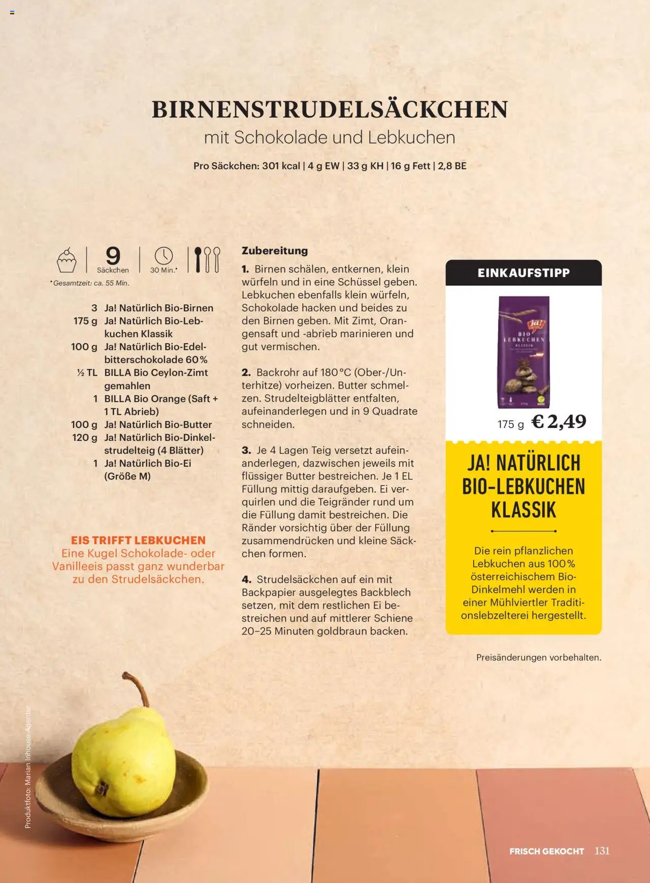 Billa Frisch Gekocht gültig ab 01.09.2025 | Seite: 129 | Produkte: Eis, Butter, Schokolade, Saft