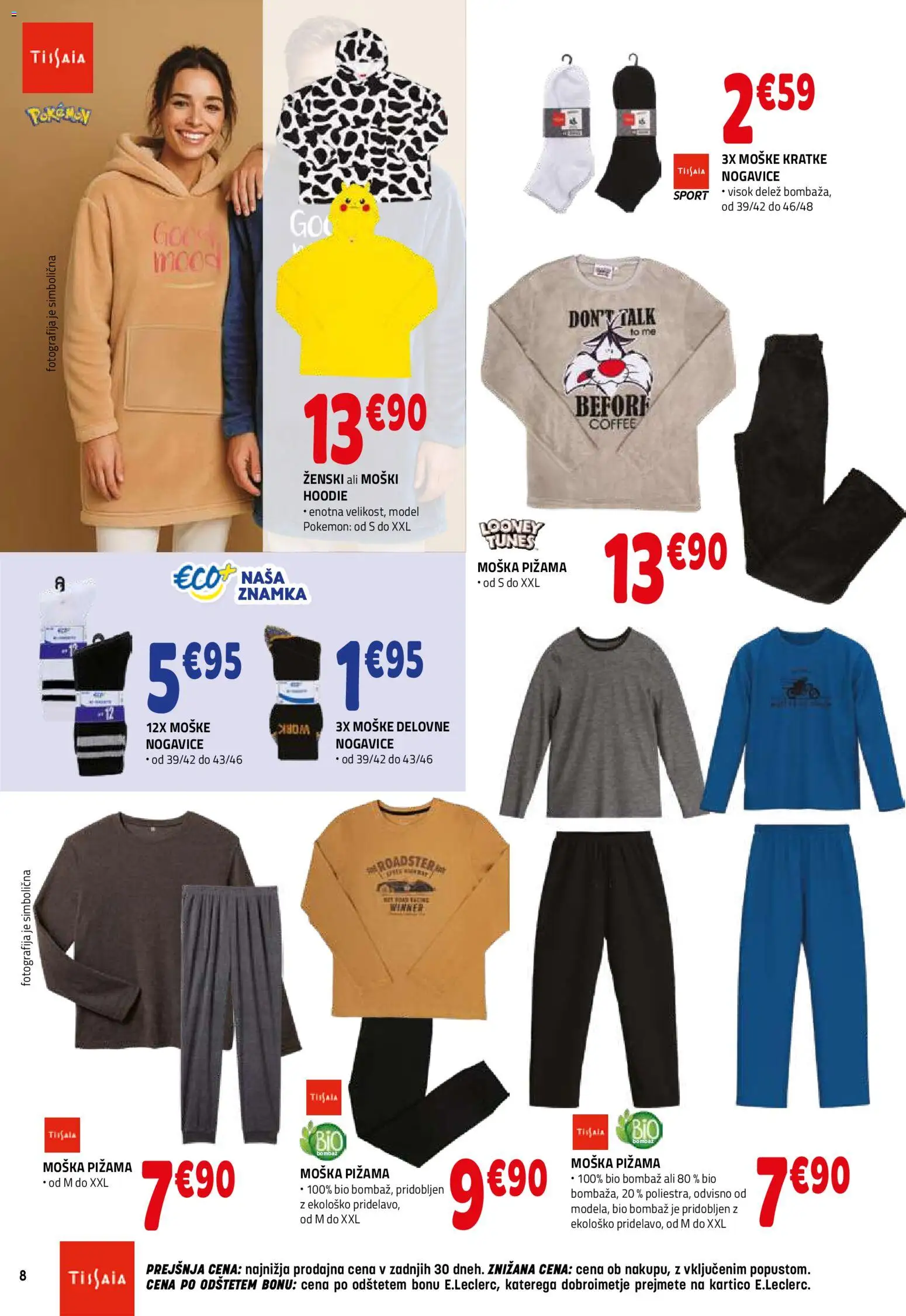 Novi E.leclerc katalog ponudbe – veljaven od 25.02.2026 | Stran: 8 | Izdelki: Pižama, Nogavice