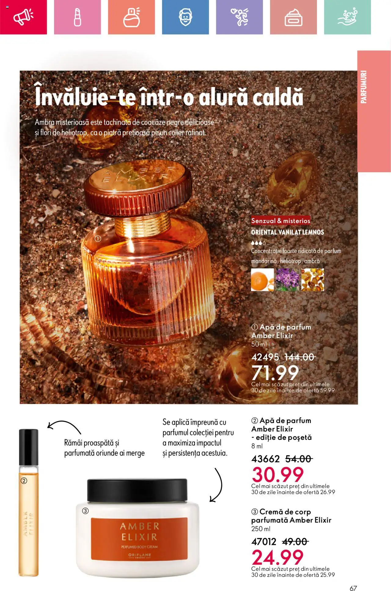 Oriflame catalog 10 2025 – valabil de la 06.07.2025 | Pagină: 67 | Produse: Apă de parfum, Parfum, Cremă de corp, Apă