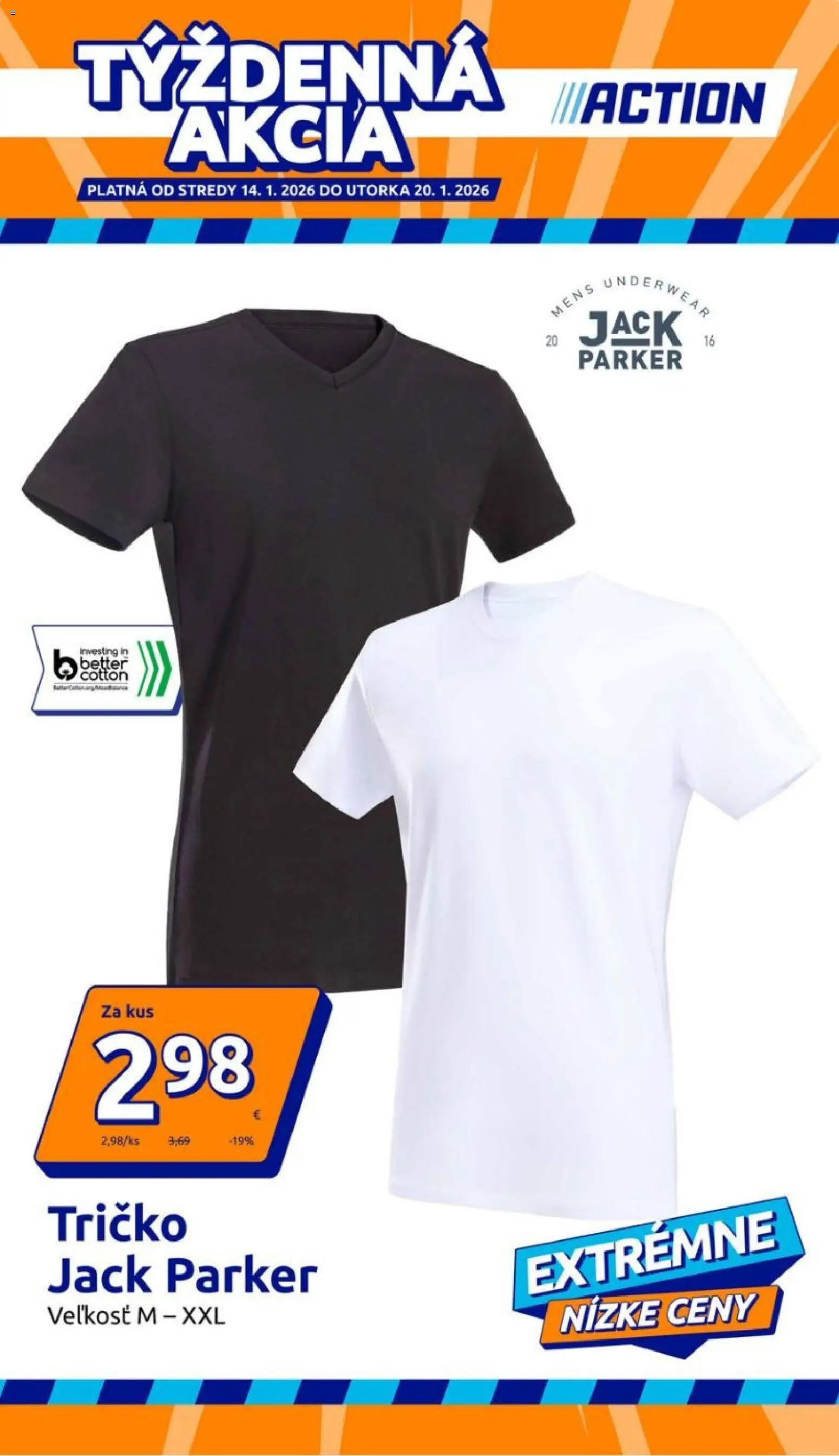 Nové Action akcie – leták je platný od 14.01.2026 | Strana: 1 | Produkty: Tričko