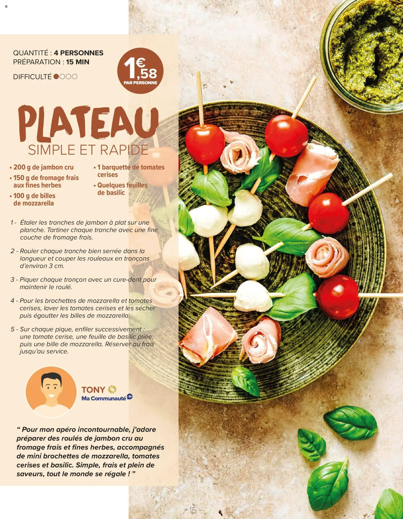 {H1} | Page: 15 | Produits: Mozzarella, Fromage, Jambon, Fromage frais