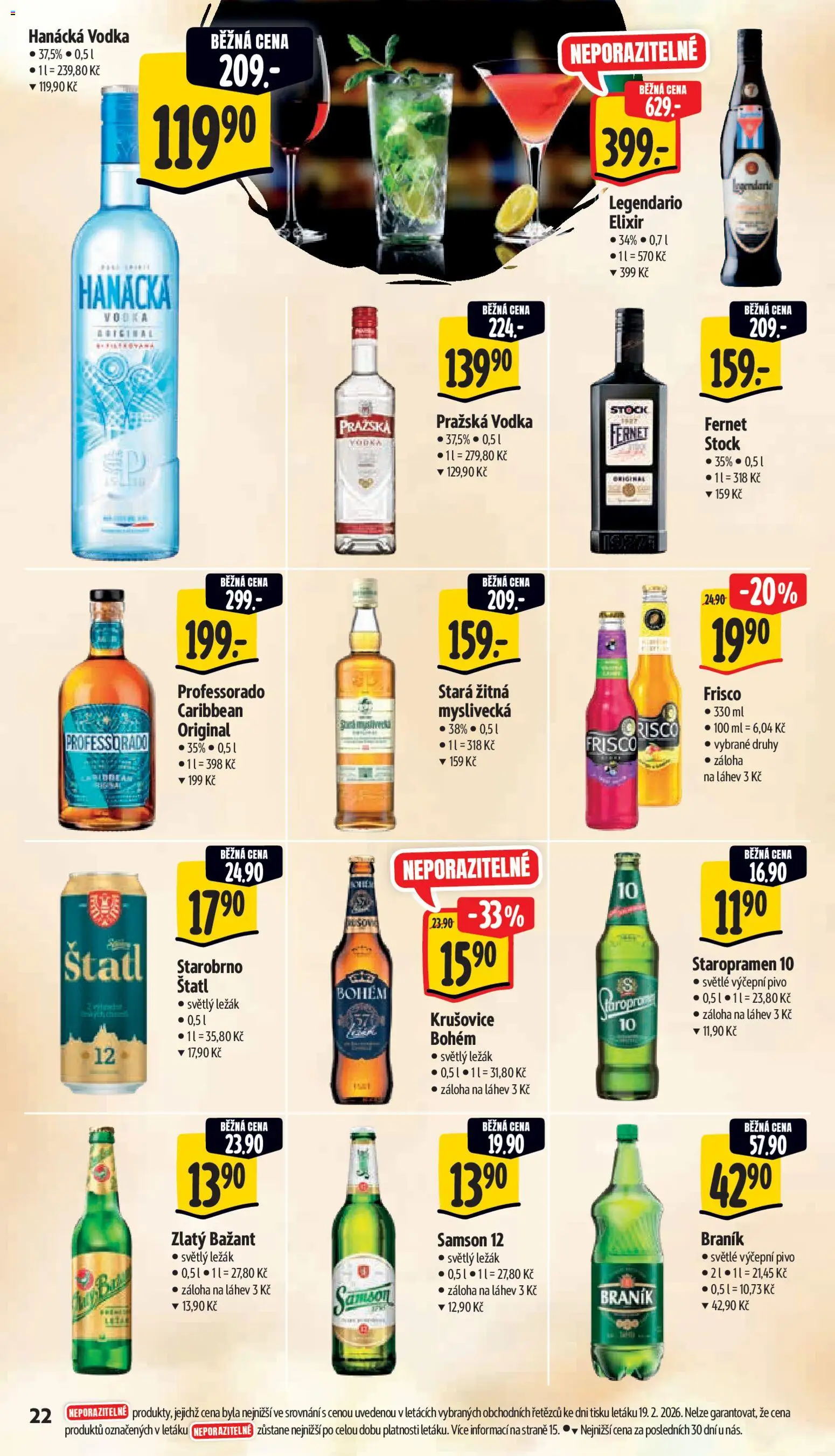 Albert leták - Supermarket od 25.02.2026 | Strana: 30 | Produkty: Staropramen, Frisco, Samson 12, Braník