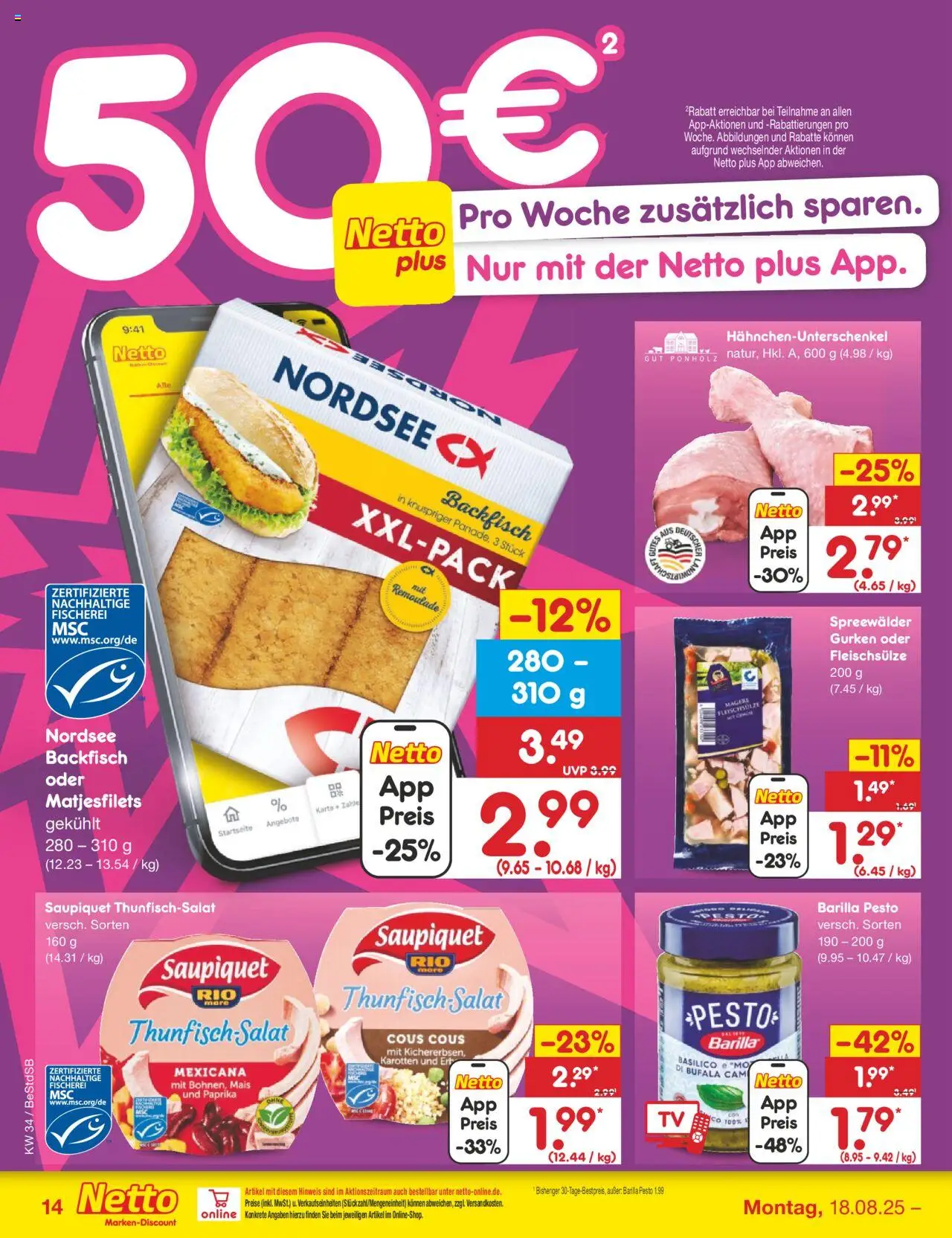 Netto Marken-Discount Prospekt 	 - gültig ab dem 18.08.2025 | Seite: 16 | Produkte: Barilla, Barilla pesto, Paprika, Gurken