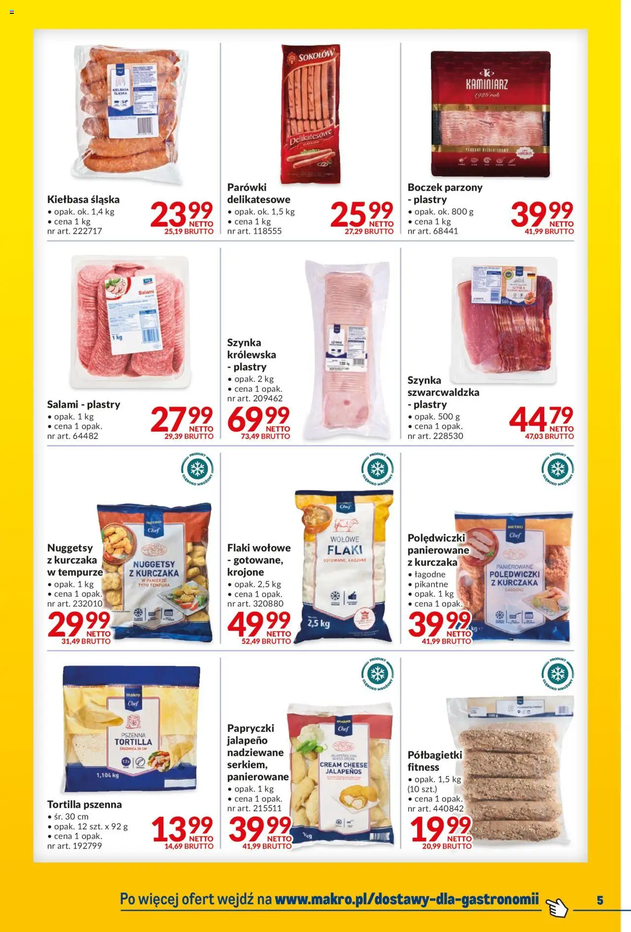 Makro Gazetka - Dostawy dla gastronomii od 10.06.2025 | Strona: 5 | Produkty: Boczek parzony, Salami, Flaki wołowe, Nuggets
