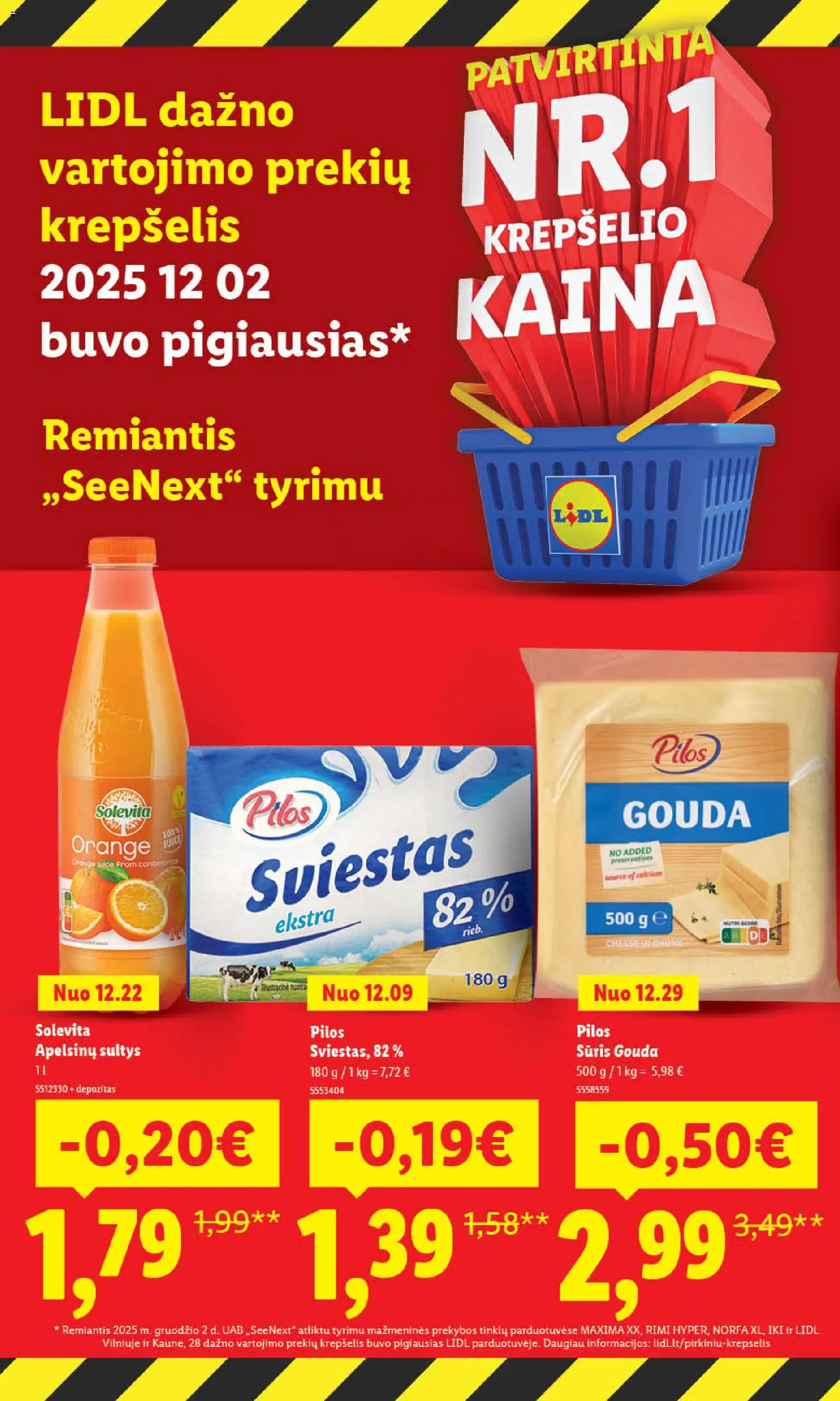 LIDL akcijos nuo 05.01.2026 | Puslapis: 2 | Prekių: Sūris, Sviestas, Sultys, Krepšelis