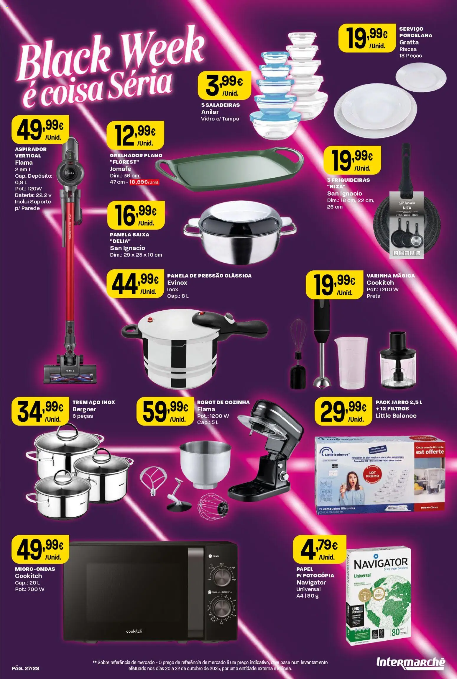 Intermarché Black Friday │ válido de 27.11.2025 | Página: 27 | Produtos: Base, Microondas, Bateria, Panela de pressão