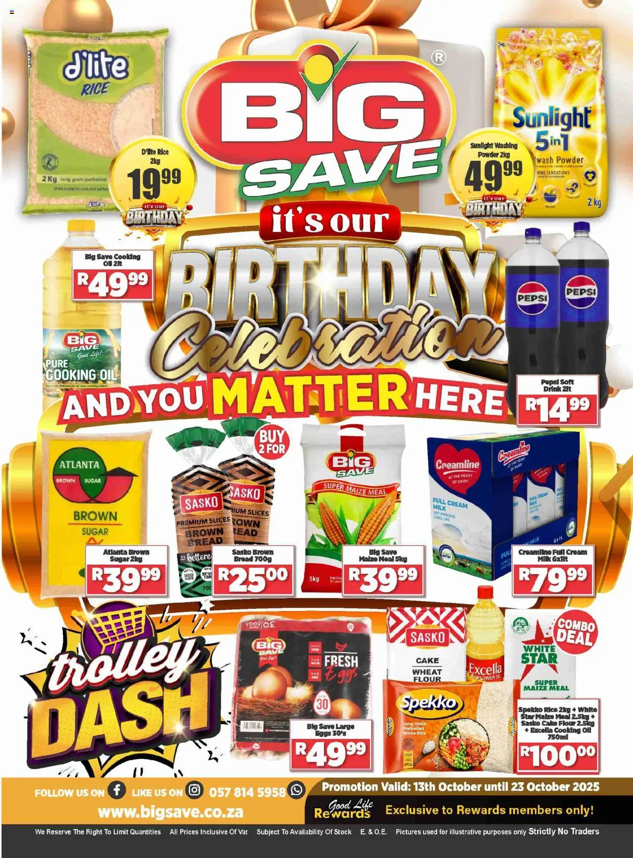 New Big Save catalogue – valid from 13.10.2025 | Page: 1 | Products: Maize meal, Oil, Rice, Sugar