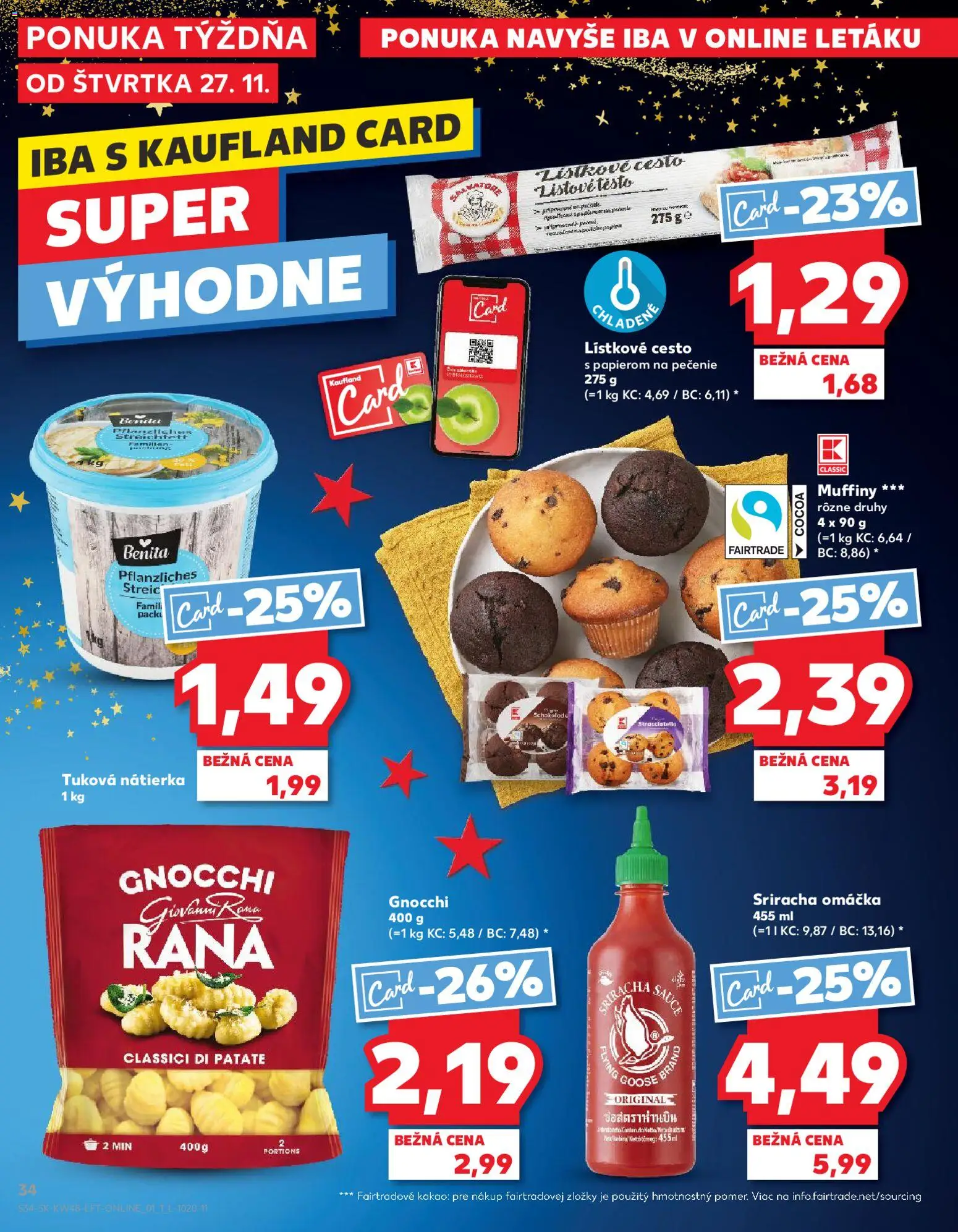 Nové Kaufland akcie – leták je platný od 27.11.2025 | Strana: 34 | Produkty: Lístkové cesto, Omáčka, Kakao