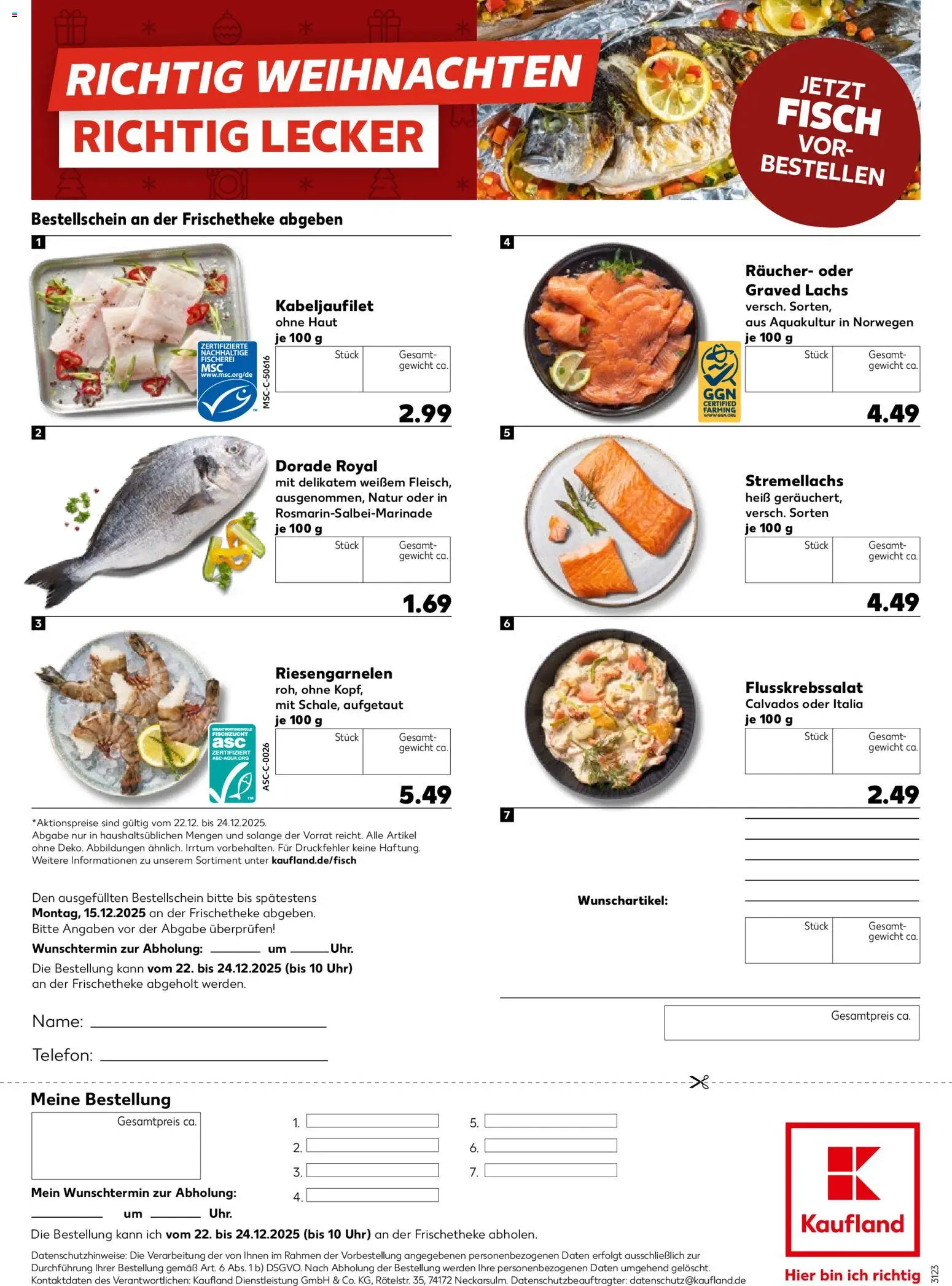 Kaufland prospekt Jena	 – gültig ab 23.11.2025 | Seite: 1 | Produkte: Fisch, Lachs, Telefon, Uhr