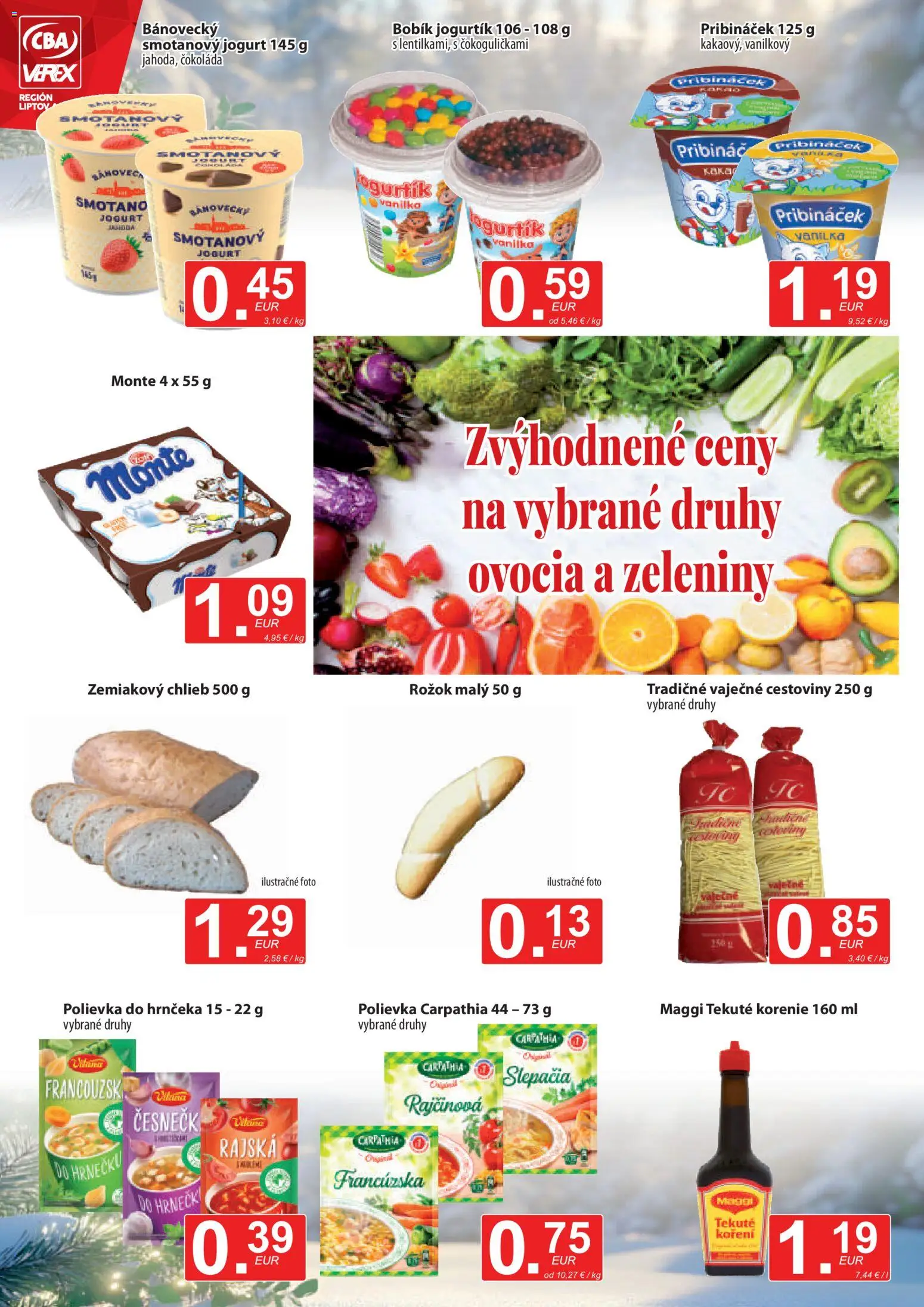 Nové CBA Verex akcie – leták je platný od 22.01.2026 | Strana: 6 | Produkty: Chlieb, Cestoviny, Čokoláda, Korenie