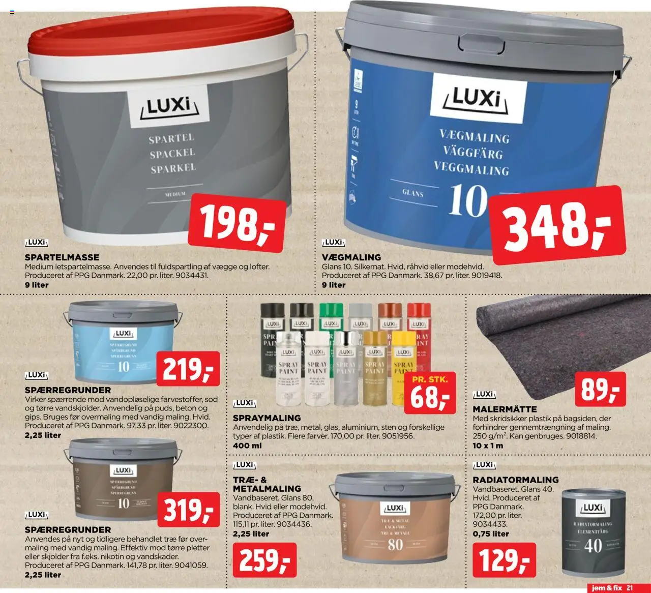 Jem & fix Tilbudsavis gyldig fra 06.07.2025 | Side: 21 | Produkter: Spartelmasse, Maling