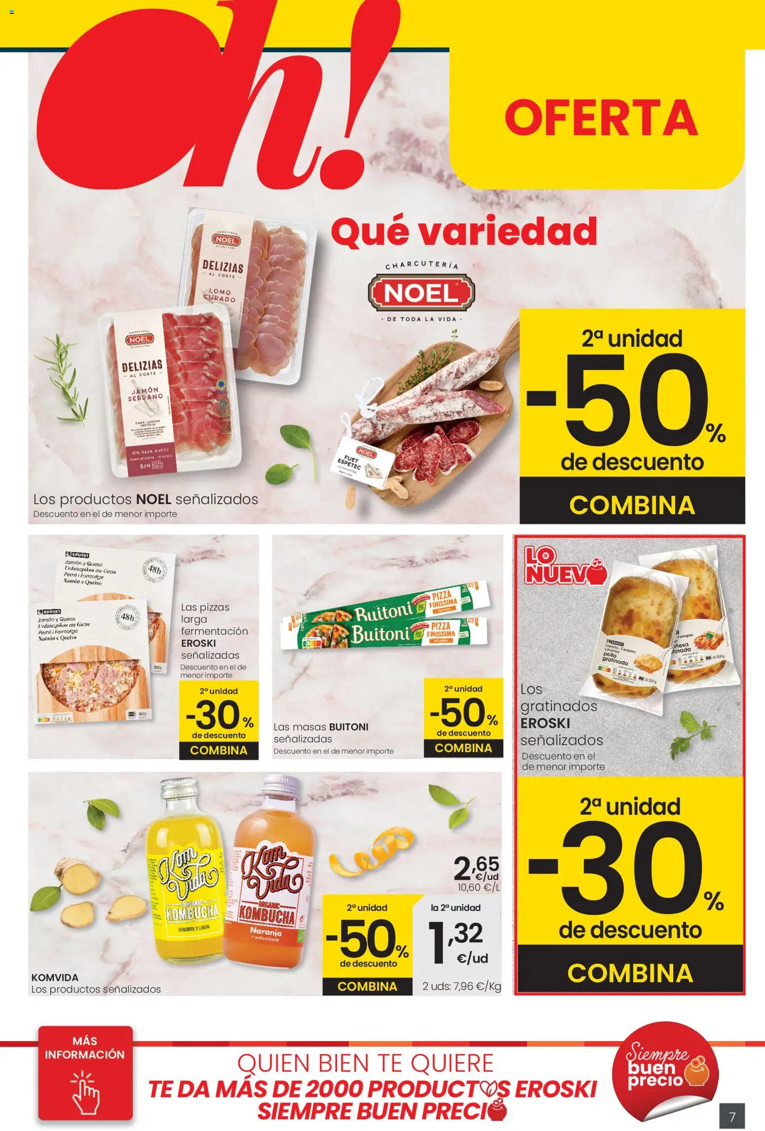 Eroski - City │ válido desde el 05.01.2026 | Página: 7 | Productos: Jamón serrano, Queso, Pizza, Té