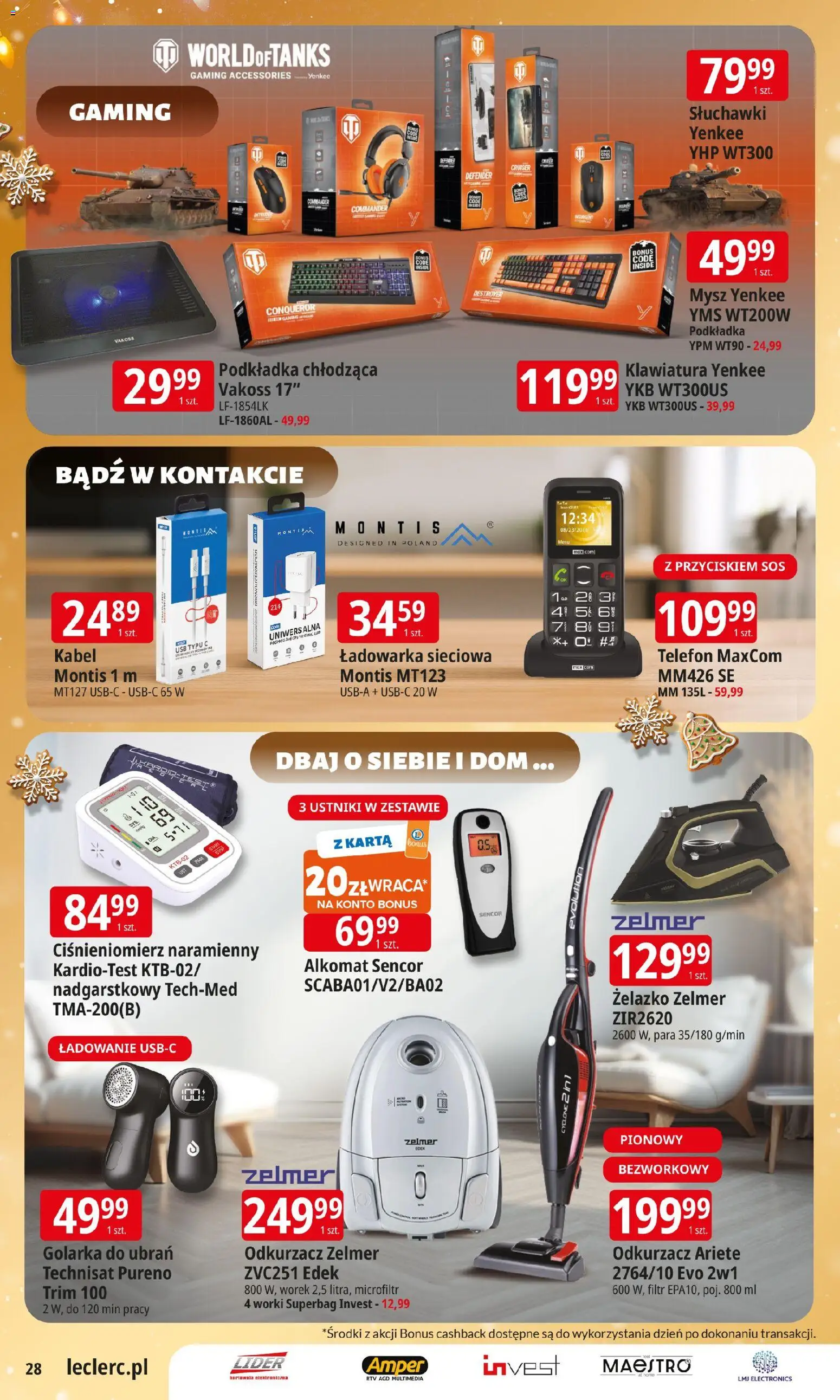 E.Leclerc Gazetka - Kłodzko od 09.12.2025 | Strona: 28 | Produkty: Klawiatura, Kabel, Ładowarka, USB