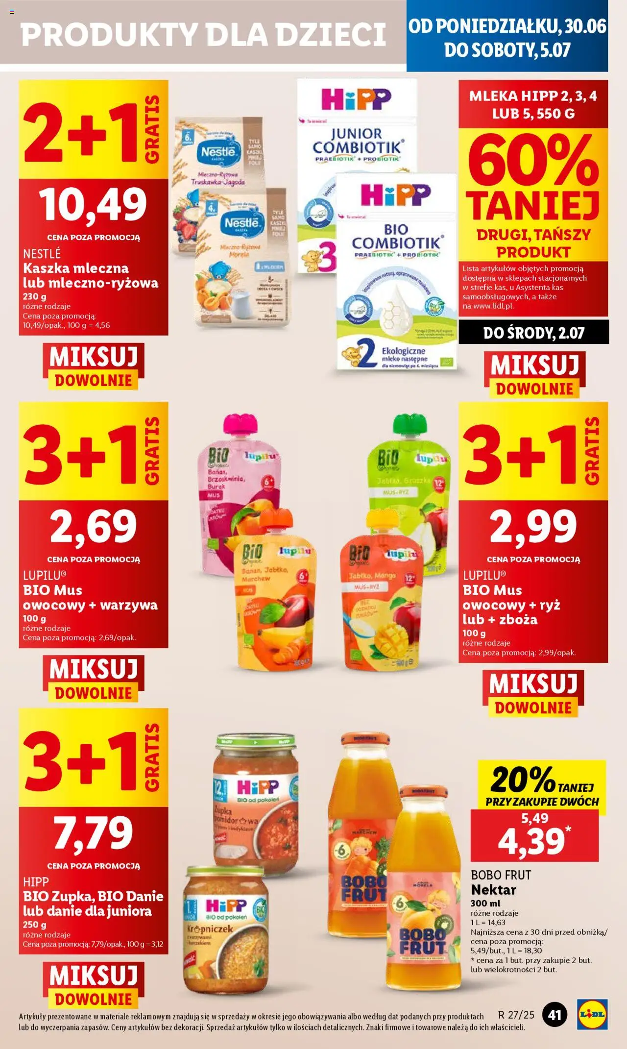 Lidl Gazetka od 30.06.2025 | Strona: 49 | Produkty: Kaszka mleczna, Mleka, Bobo frut, Warzywa