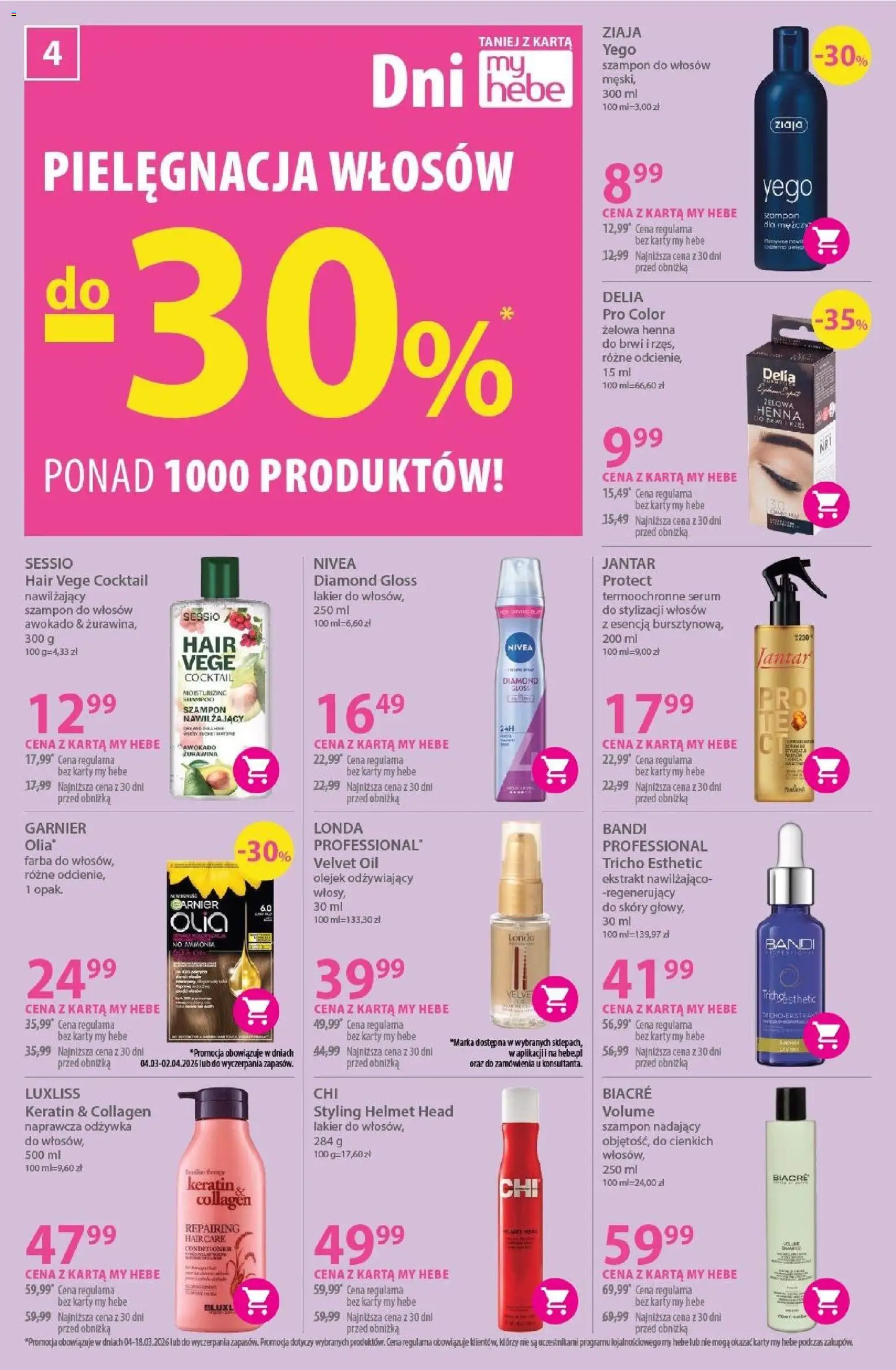 Hebe gazetka od 04.03.2026 | Strona: 4 | Produkty: Żurawina, Szampon, Odżywka, Awokado