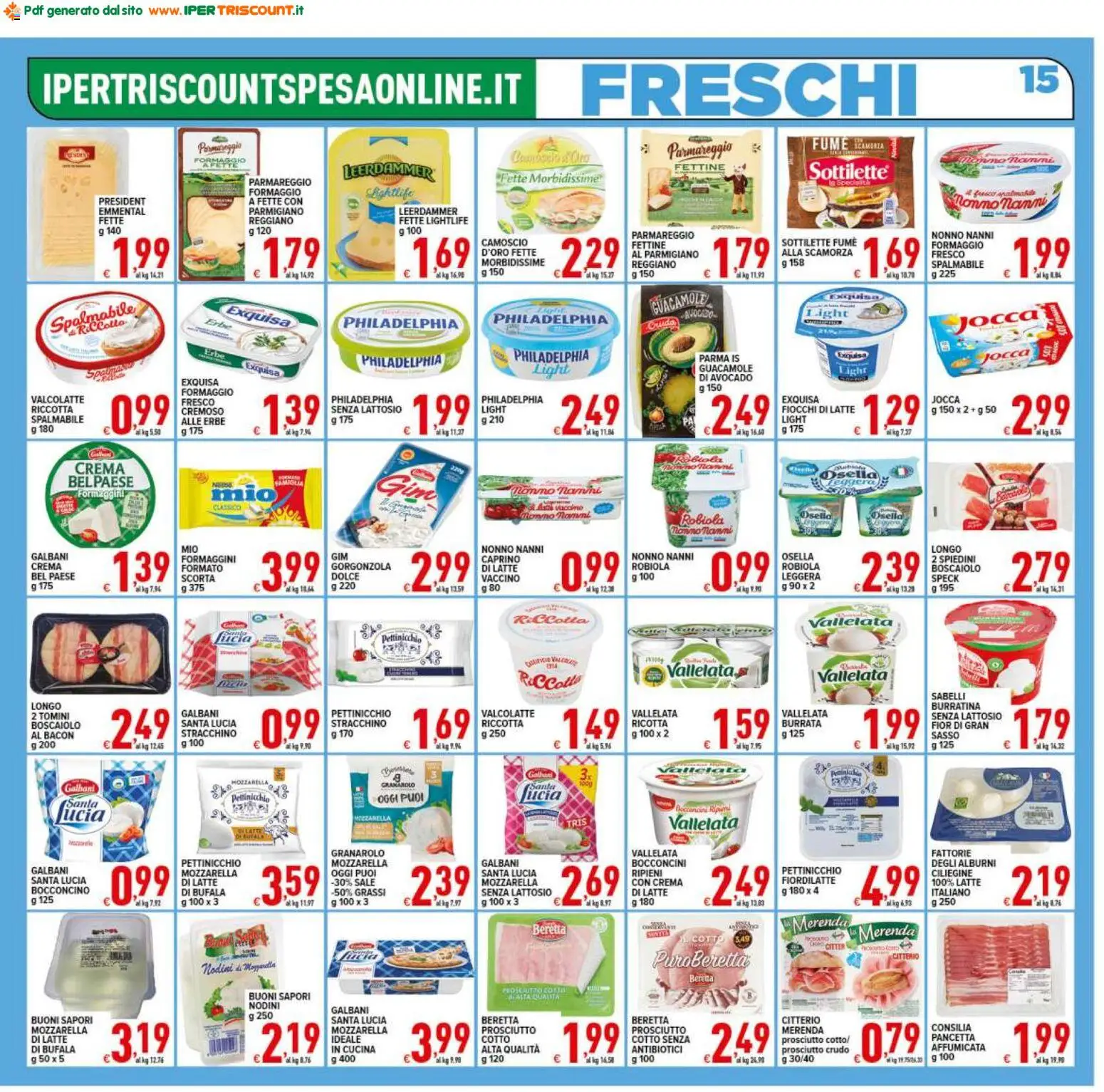 Volantino Ipertriscount del 06.03.2026 | Pagina: 15 | Prodotti: Crema, Avocado, Mozzarella, Latte