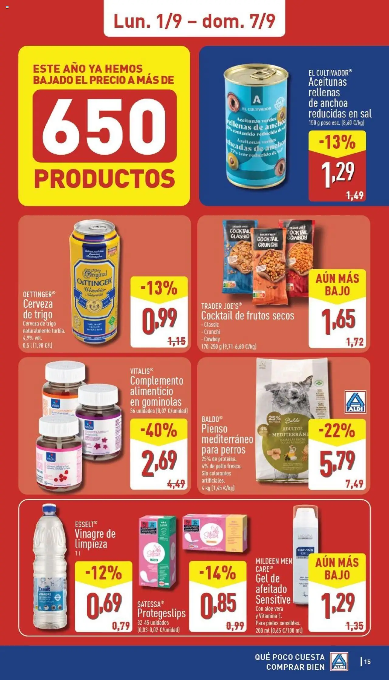 Aldi folleto Canarias │ válido desde el 01.09.2025 | Página: 15 | Productos: Cerveza, Peso, Anchoa, Δεξαμενή