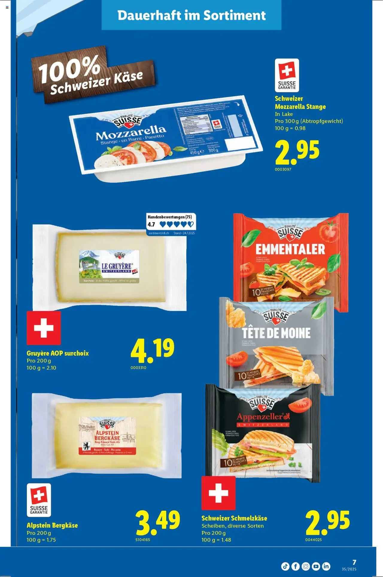 Lidl Aktionen Qualité Suisse ab 28.08.2025 | Seite: 7 | Produkte: Käse