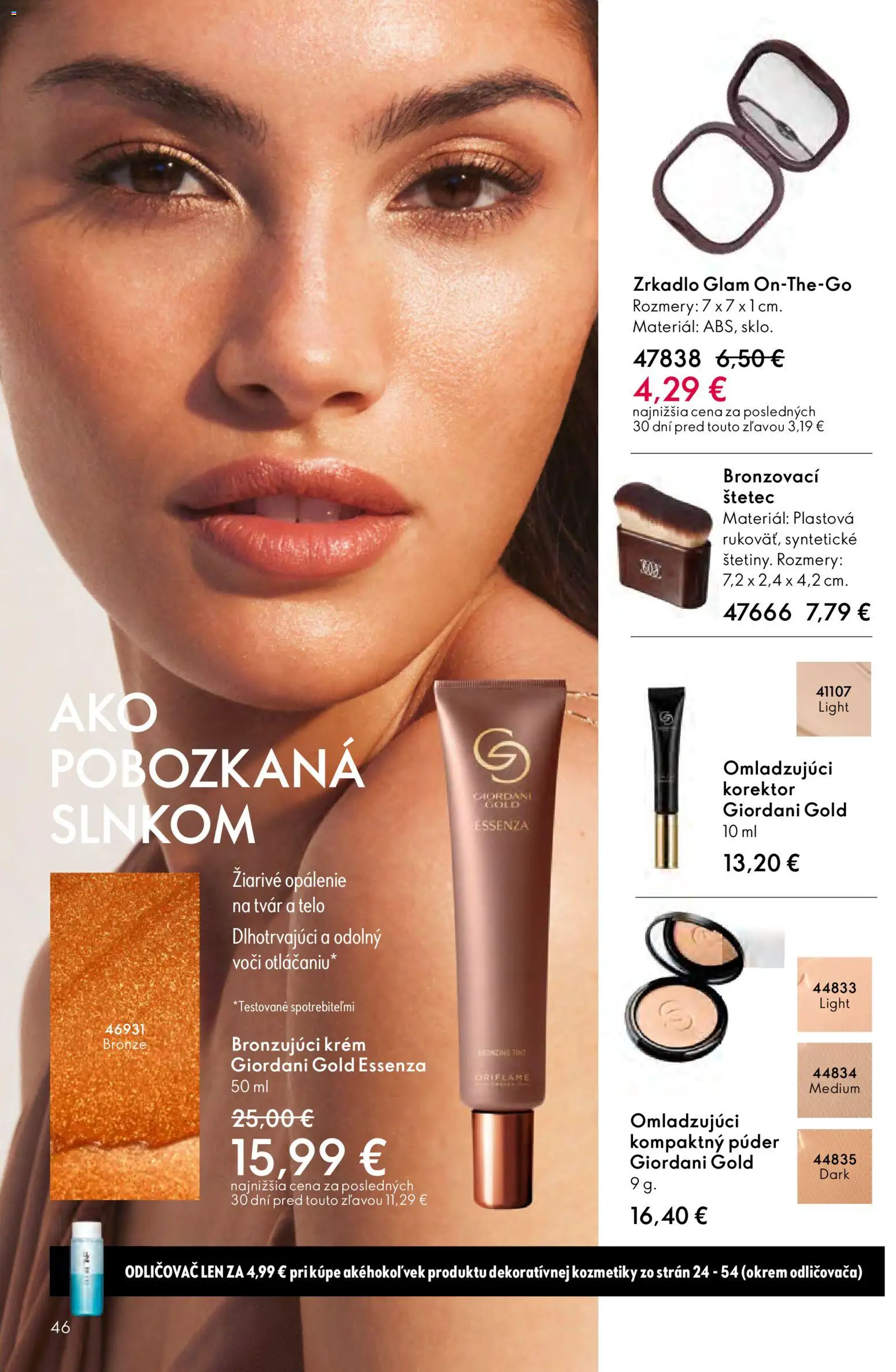 Nové Oriflame akcie – leták je platný od 24.12.2025 | Strana: 46 | Produkty: Zrkadlo, Púder, Odličovač, Krém
