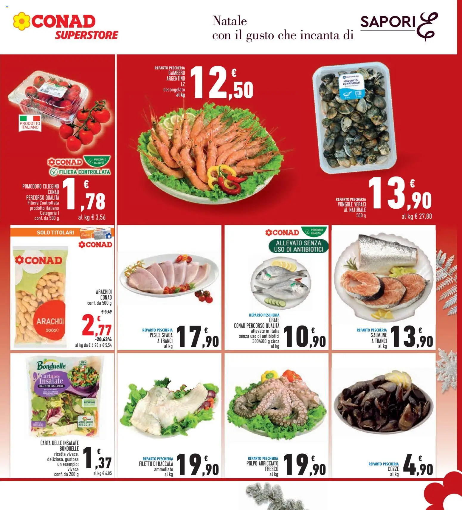 Volantino Conad del 15.12.2025 | Pagina: 9 | Prodotti: Salmone, Pesce, Polpo, Arachidi
