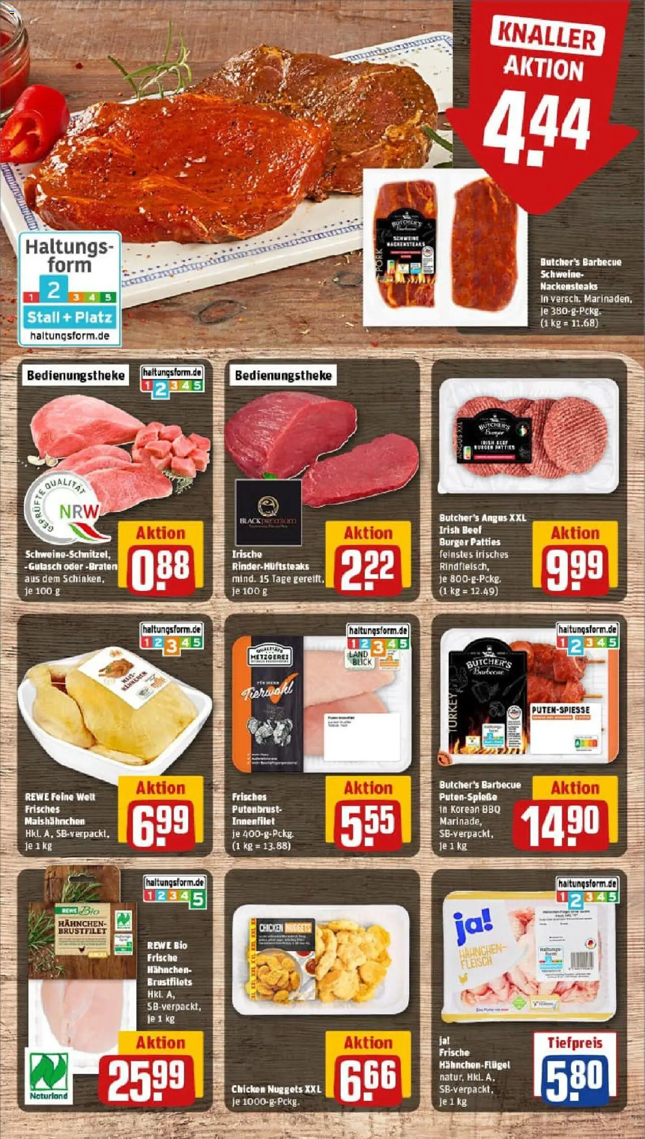 Rewe prospekt Lengerich	 - gültig ab dem 22.06.2025 | Seite: 8 | Produkte: Nackensteaks, Hahnchen, Burger, Fleisch