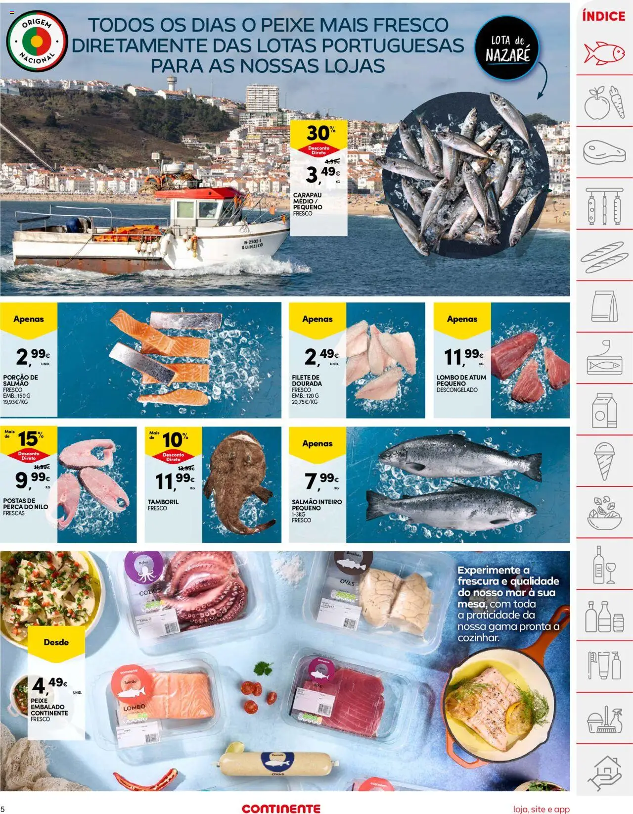 Continente folheto │ válido de 21.10.2025 | Página: 5 | Produtos: Dourada, Atum, Salmão, Lombo