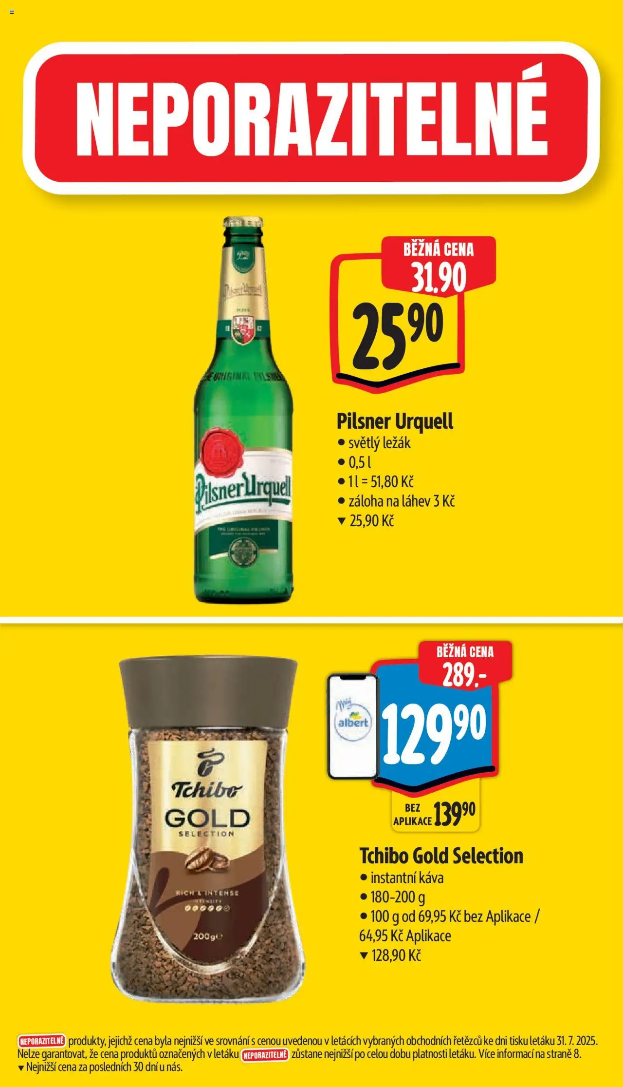Albert leták - Morava- Supermarket od 06.08.2025 | Strana: 4 | Produkty: Káva, Pilsner, Tchibo Gold, Láhev
