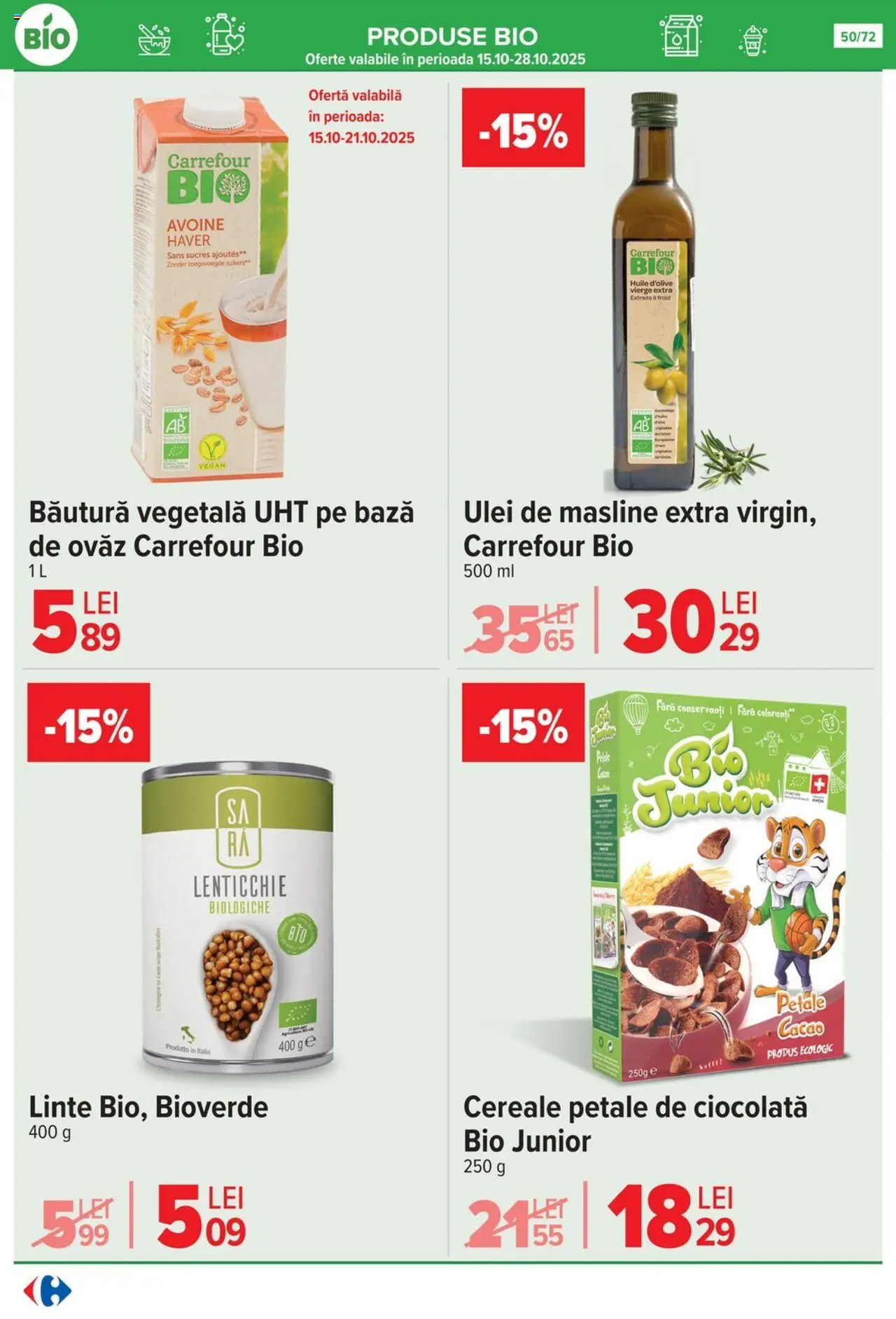 Noul catalog Carrefour – valabil de la 15.10.2025 | Pagină: 52 | Produse: Şerit ödül, Măsline, Ciocolată, Cacao