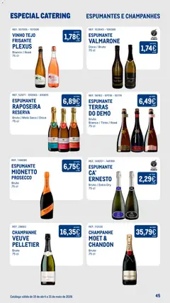 Pré-visualização Makro Especial Catering válido de 15.04.2026 | Página: 45 | Produtos: Espumante, Prosecco, Vinho