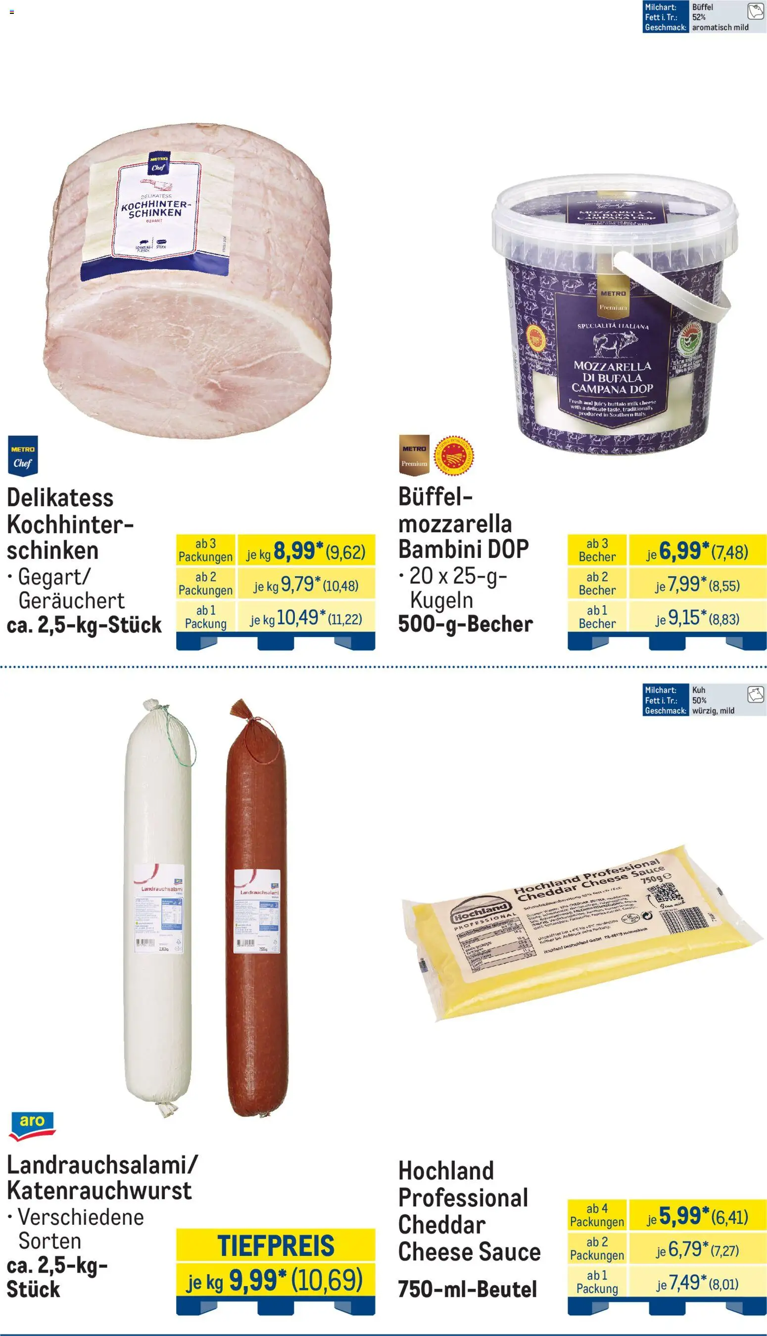 Metro Monats-Menü – gültig ab 01.03.2026 | Seite: 9 | Produkte: Mozzarella, BH, Schinken