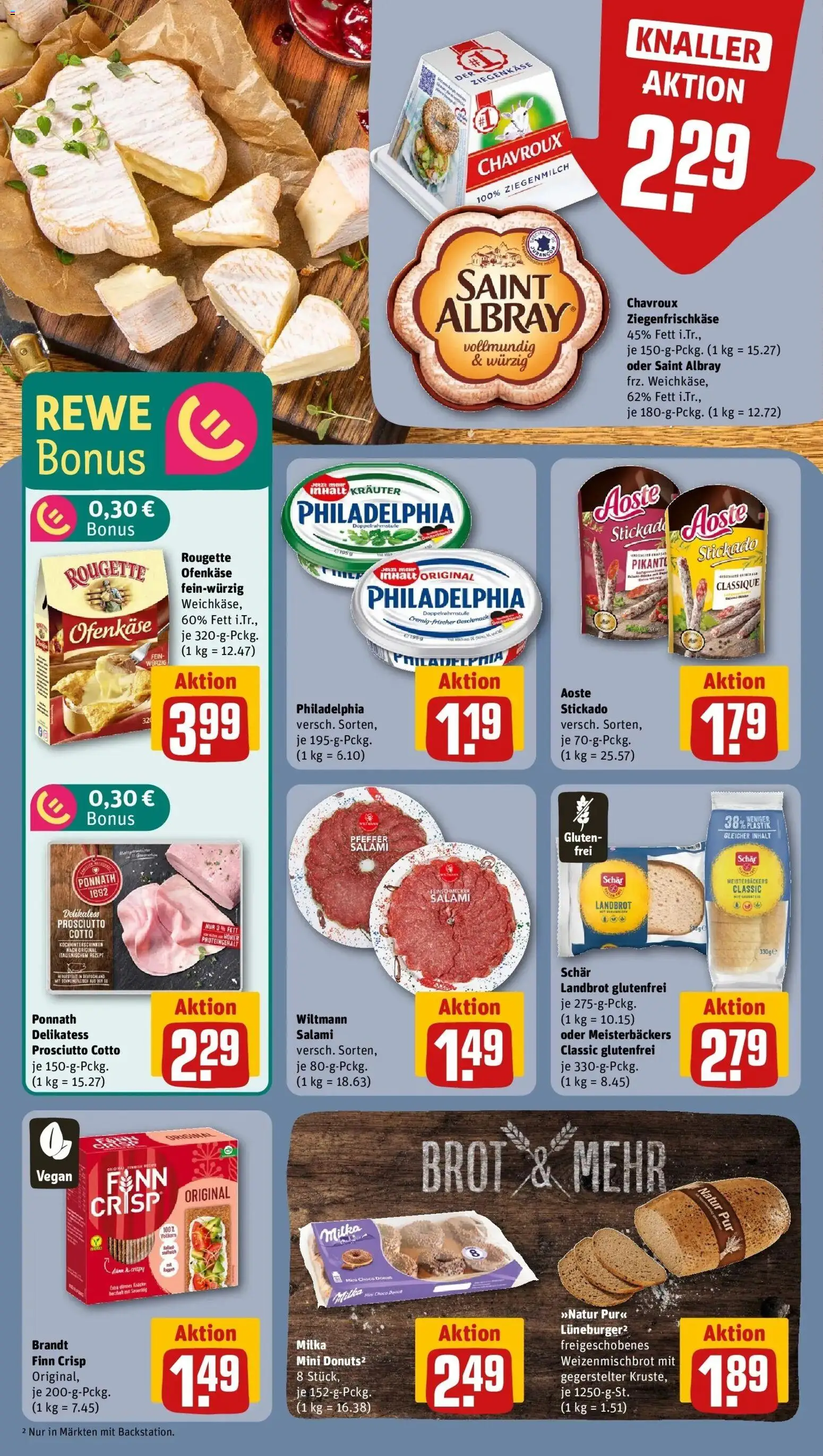Rewe prospekt Königs Wusterhausen / Niederlehme	 – gültig ab 16.02.2026 | Seite: 16 | Produkte: Ziegenkäse, Milka, Donuts, Brot
