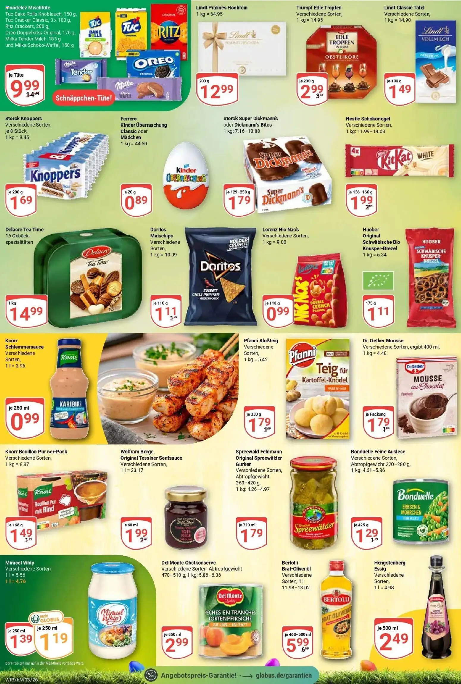 Globus prospekt Wiesbaden-Nordenstadt	 – gültig ab 23.03.2026 | Seite: 14 | Produkte: Miracel whip, Knoppers, Lindt, Gurken