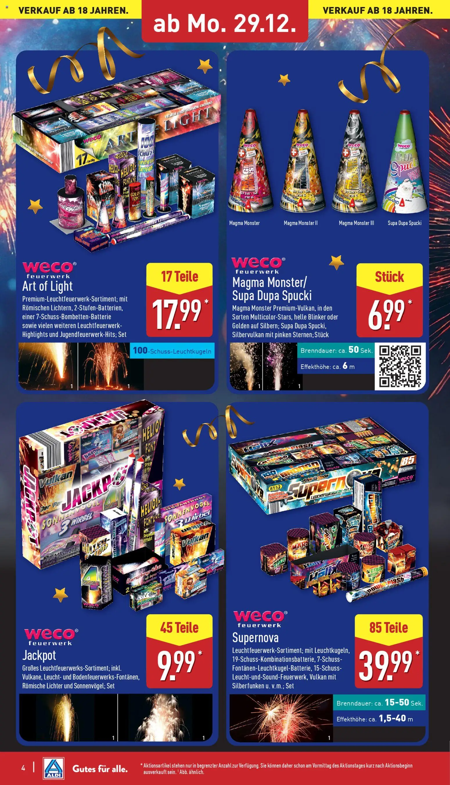 Aldi Feuerwerk – gültig ab 29.12.2025 | Seite: 4 | Produkte: Mars, Monster
